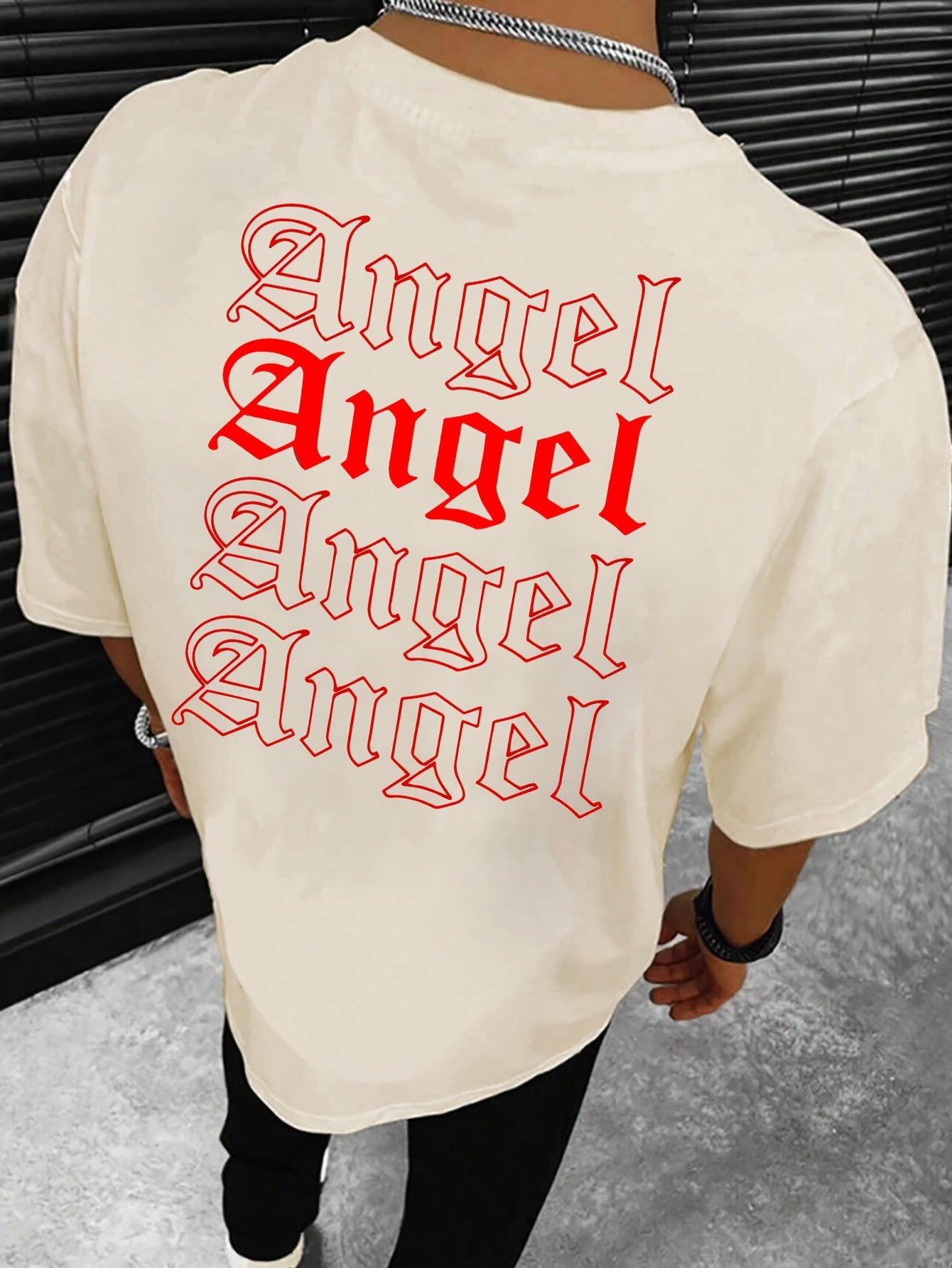 ANGEL Men's Graphic Design Crew Neck Active T-shirt, Comfy Tee