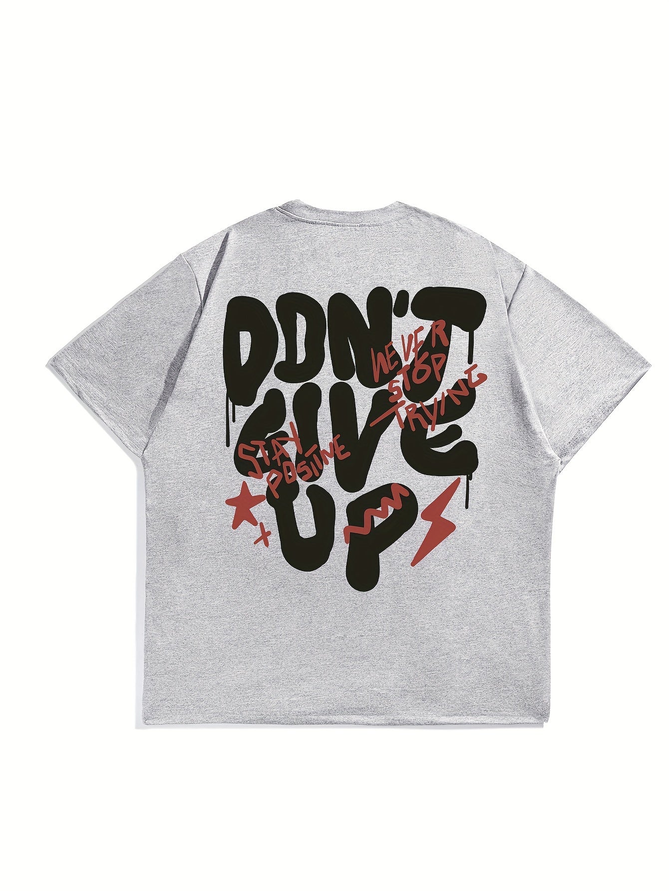 Men's Don'T Give Up Graphic T-shirt, Short Sleeve Crew Neck Tee