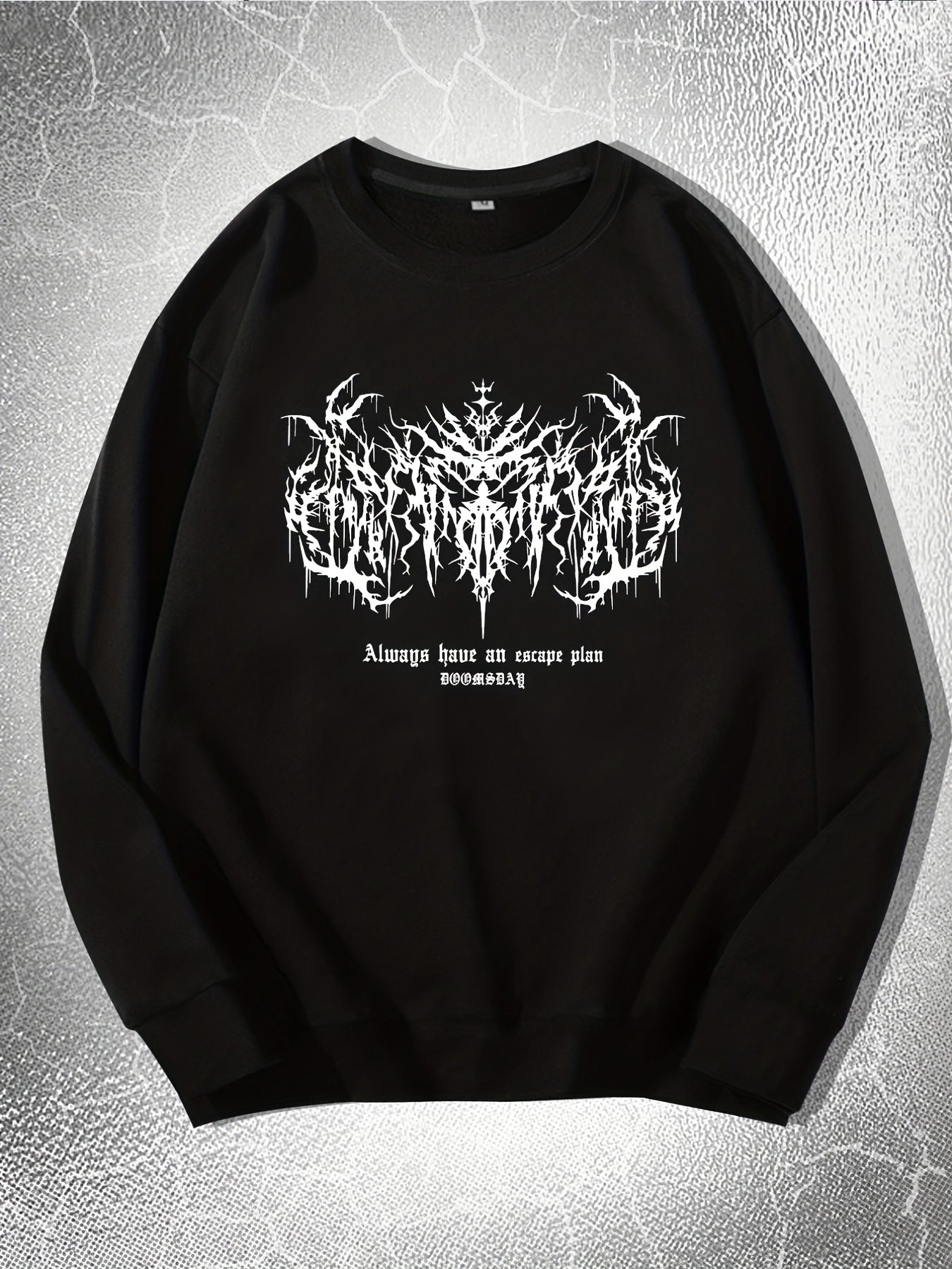 Mens Y2k Skeleton Thorns Graphic Sweatshirt - Comfortable Stretch Pullover
