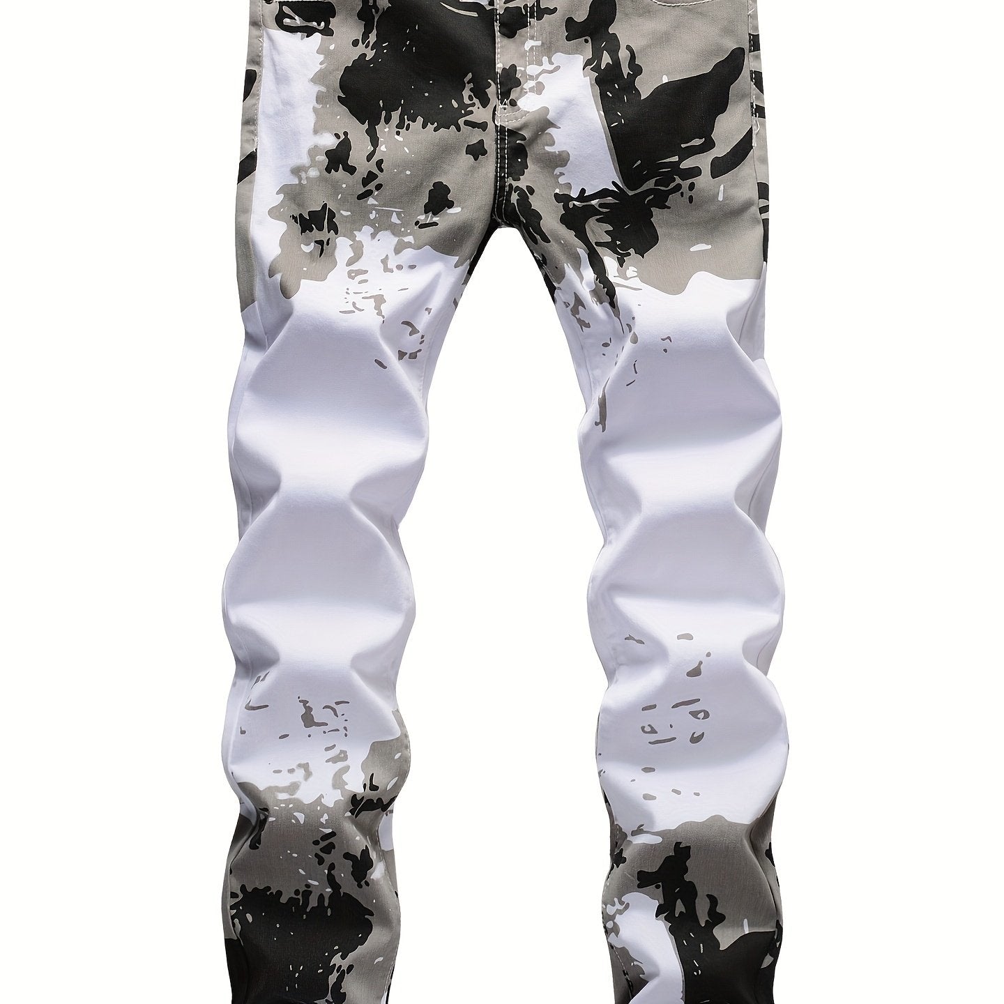 Camouflage Jeans, Casual Mid Stretch Breathable Straight Leg Slim Fit