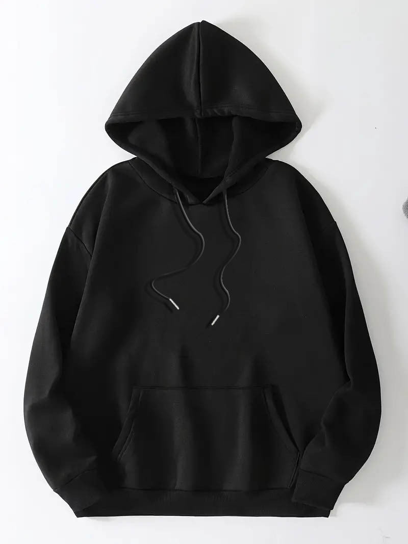Graphic Long Sleeve Fleece Hooded Sweatshirts, Drawstring With Front Pocket