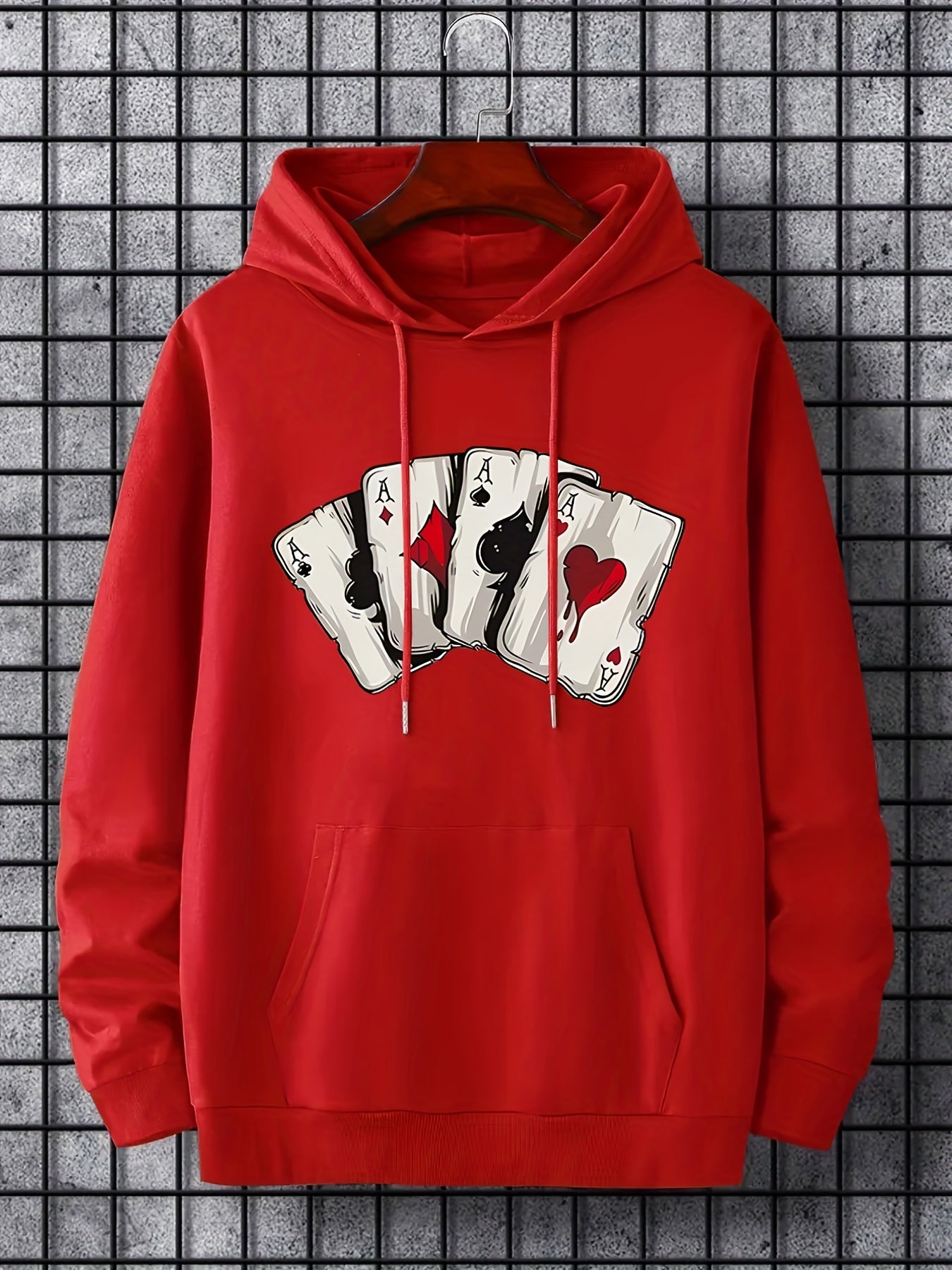 Ace Playing Card Graphic Men's Hoodie - Comfortable