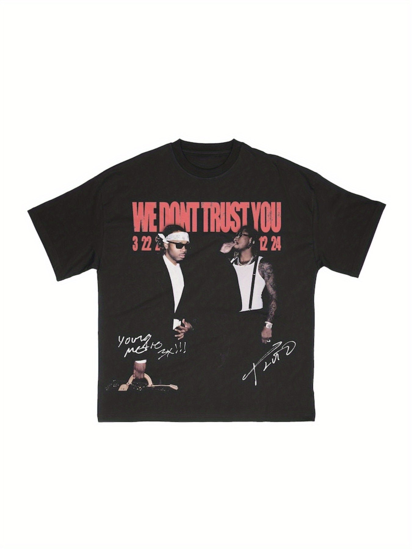 Metro Boomin and Future Graphic Tee - Unisex T-Shirts for Music Lovers with We Don't Trust You Slogan Print - Casual Wear for Everyday Style