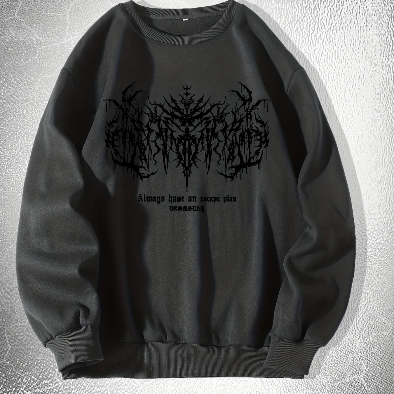 Mens Y2k Skeleton Thorns Graphic Sweatshirt - Comfortable Stretch Pullover