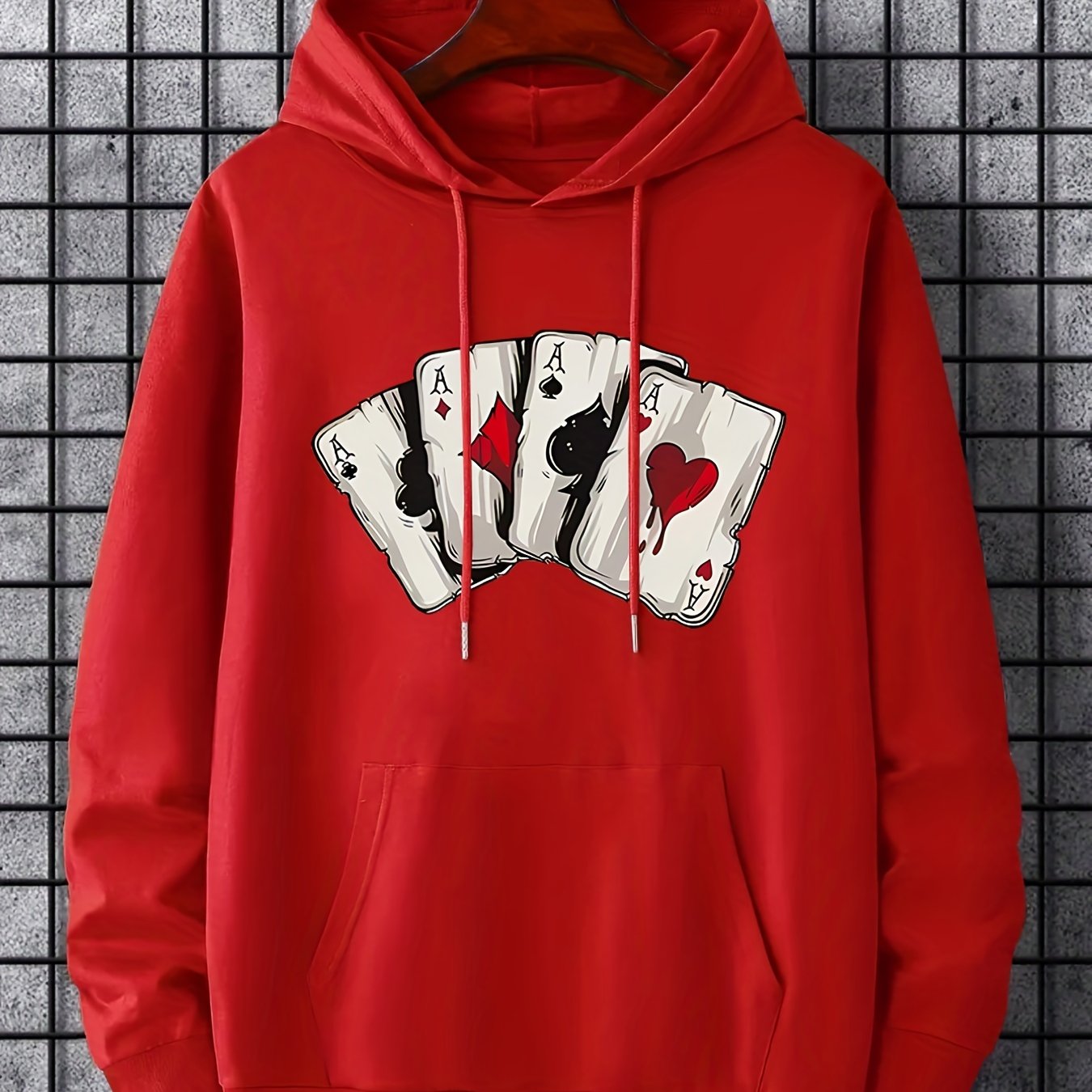 Ace Playing Card Graphic Men's Hoodie - Comfortable