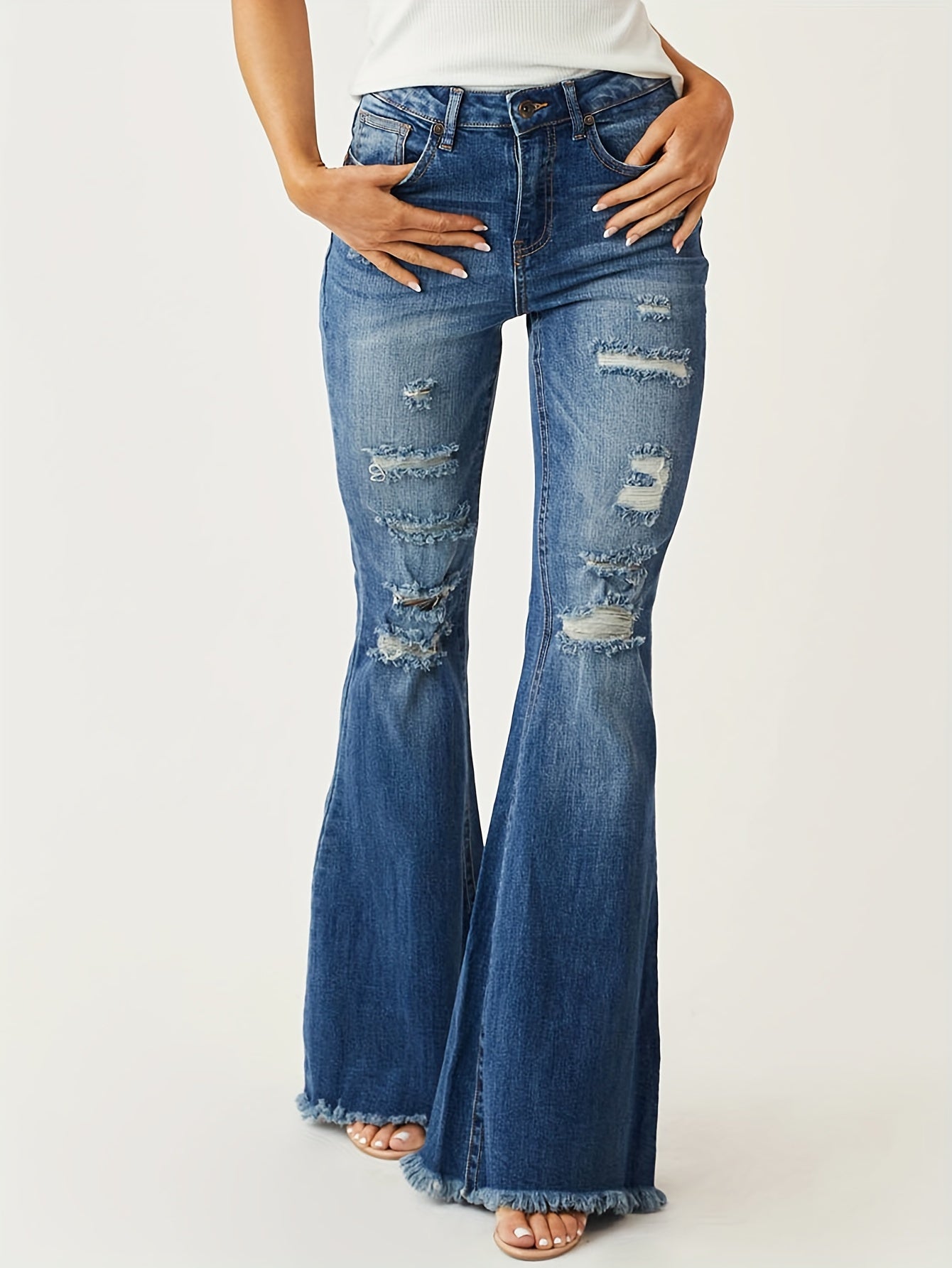 Fashionable Flared Leg Jeans - Vintage Casual Style for Women
