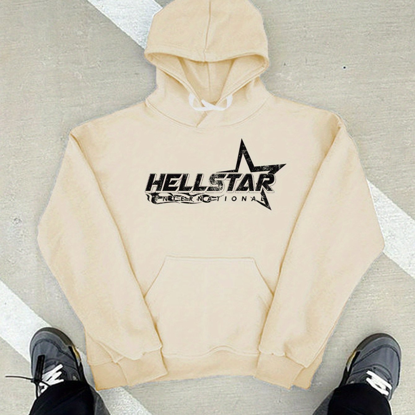HELL STAR, Men's Cozy Hoodie, Long Sleeve Pullover Hooded Sweatshirt