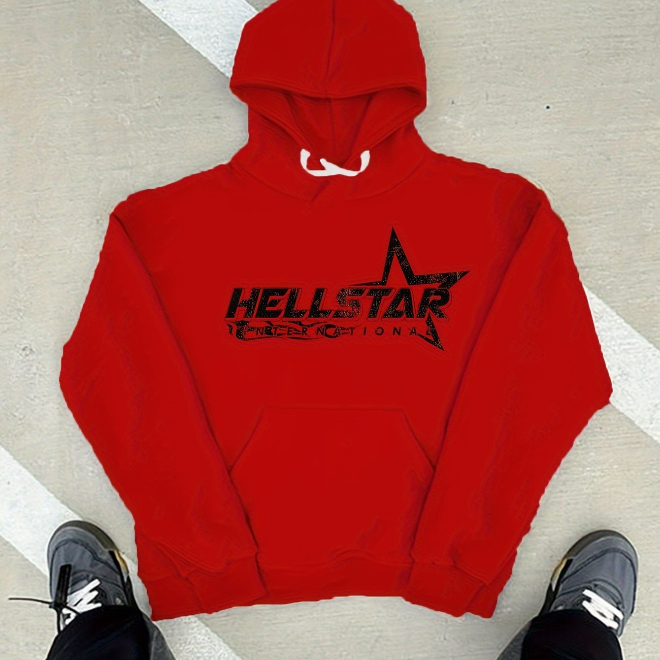 HELL STAR, Men's Cozy Hoodie, Long Sleeve Pullover Hooded Sweatshirt