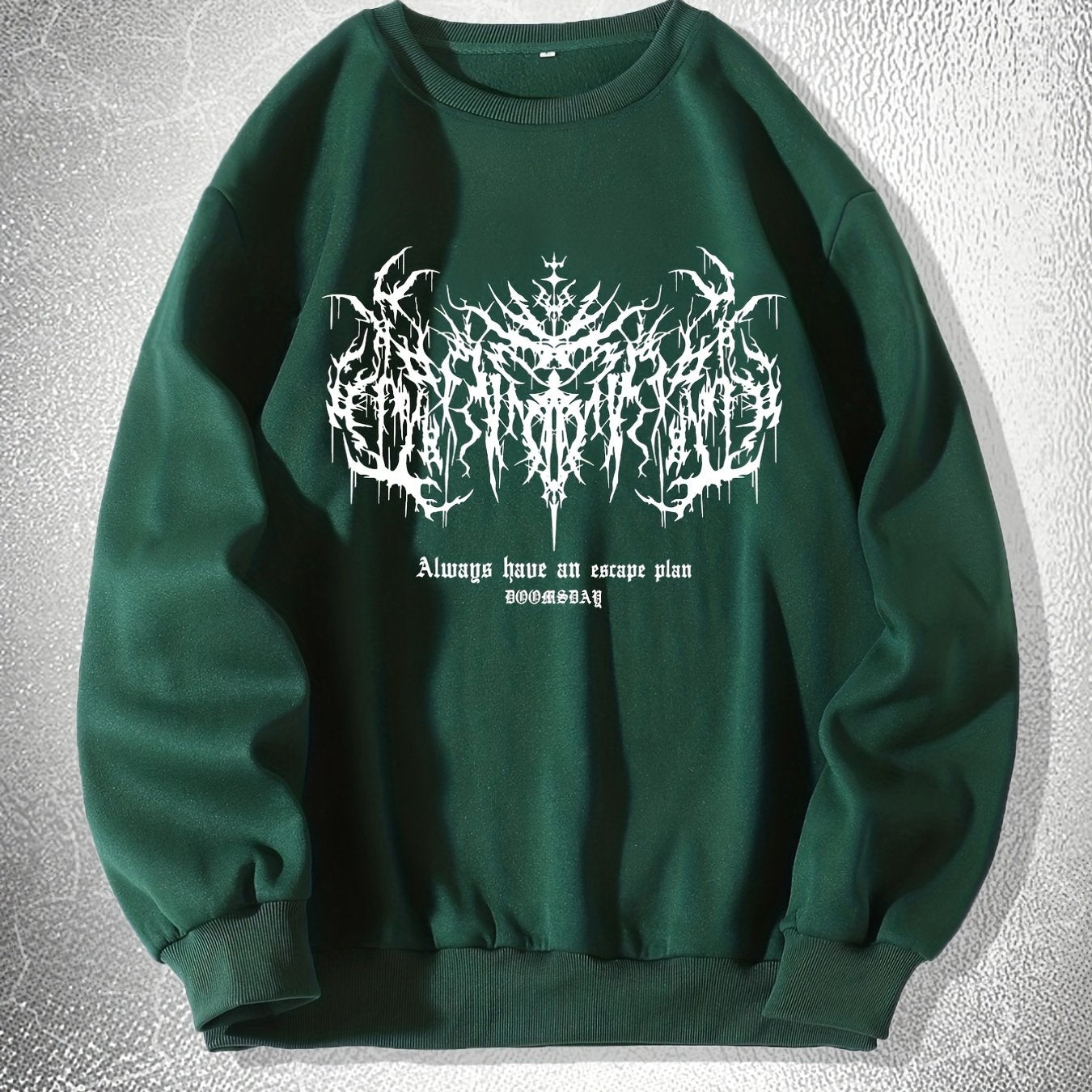 Mens Y2k Skeleton Thorns Graphic Sweatshirt - Comfortable Stretch Pullover