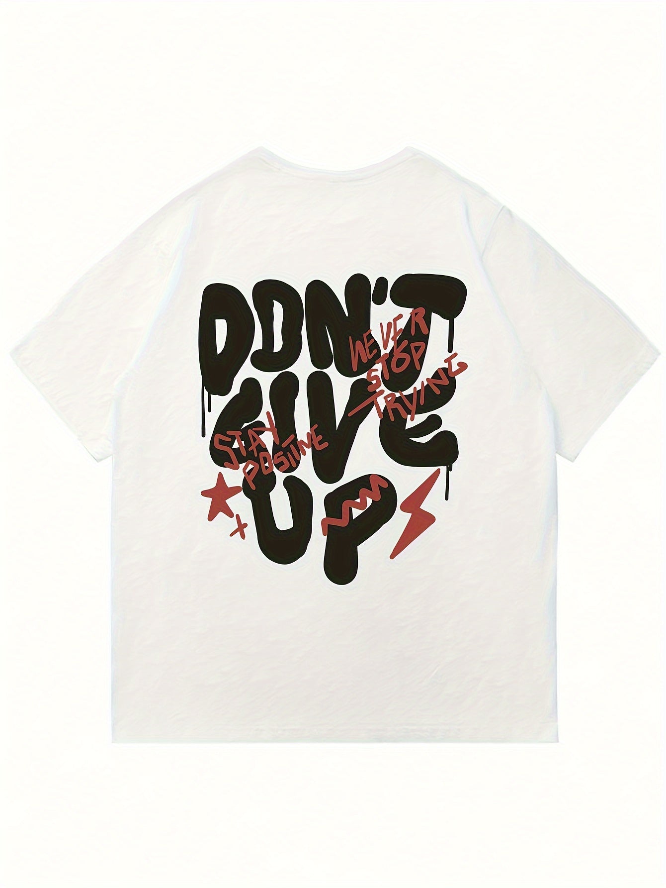 Men's Don'T Give Up Graphic T-shirt, Short Sleeve Crew Neck Tee
