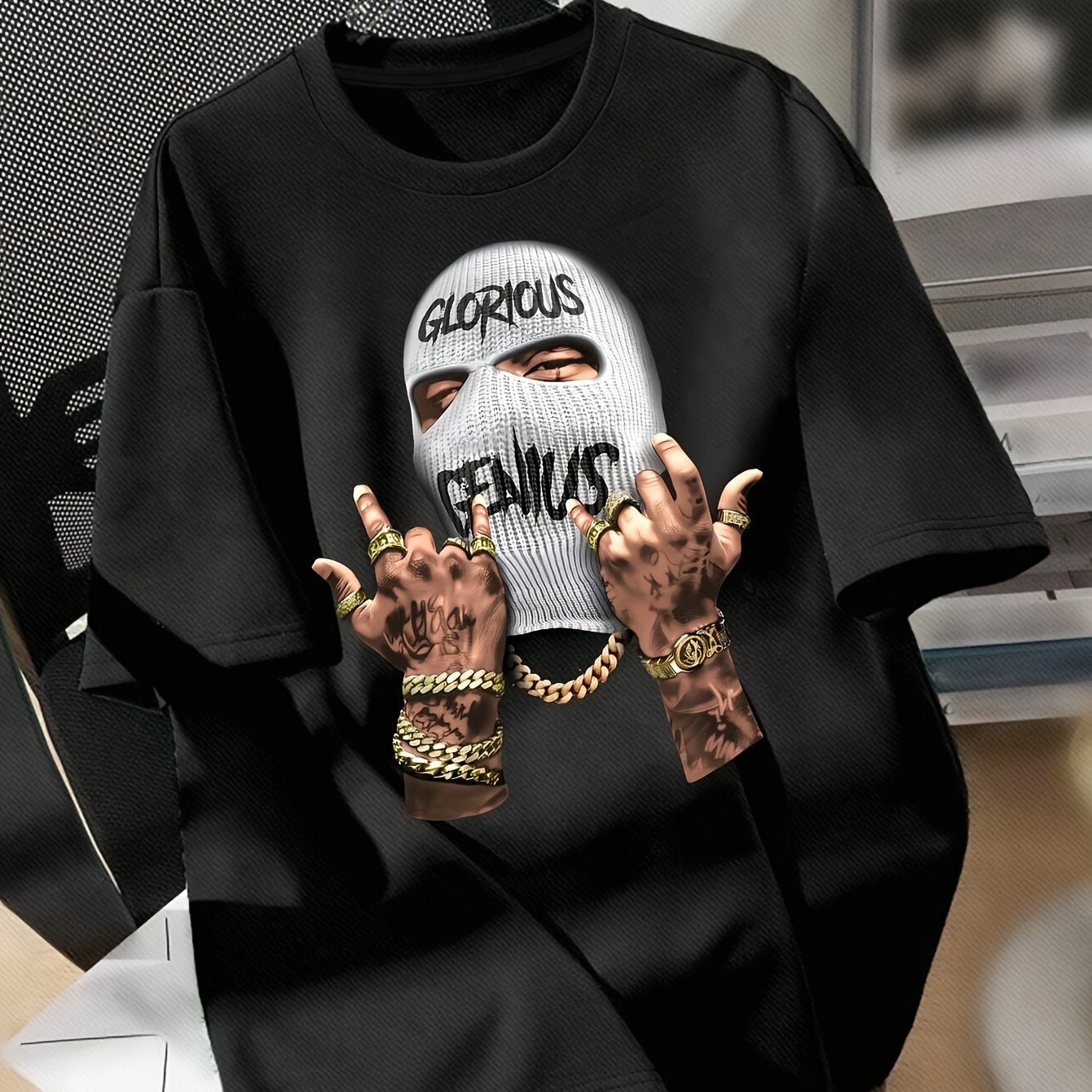 Graphic Drop Shoulder T-Shirt for Women - Casual Crew Neck, Short Sleeve,