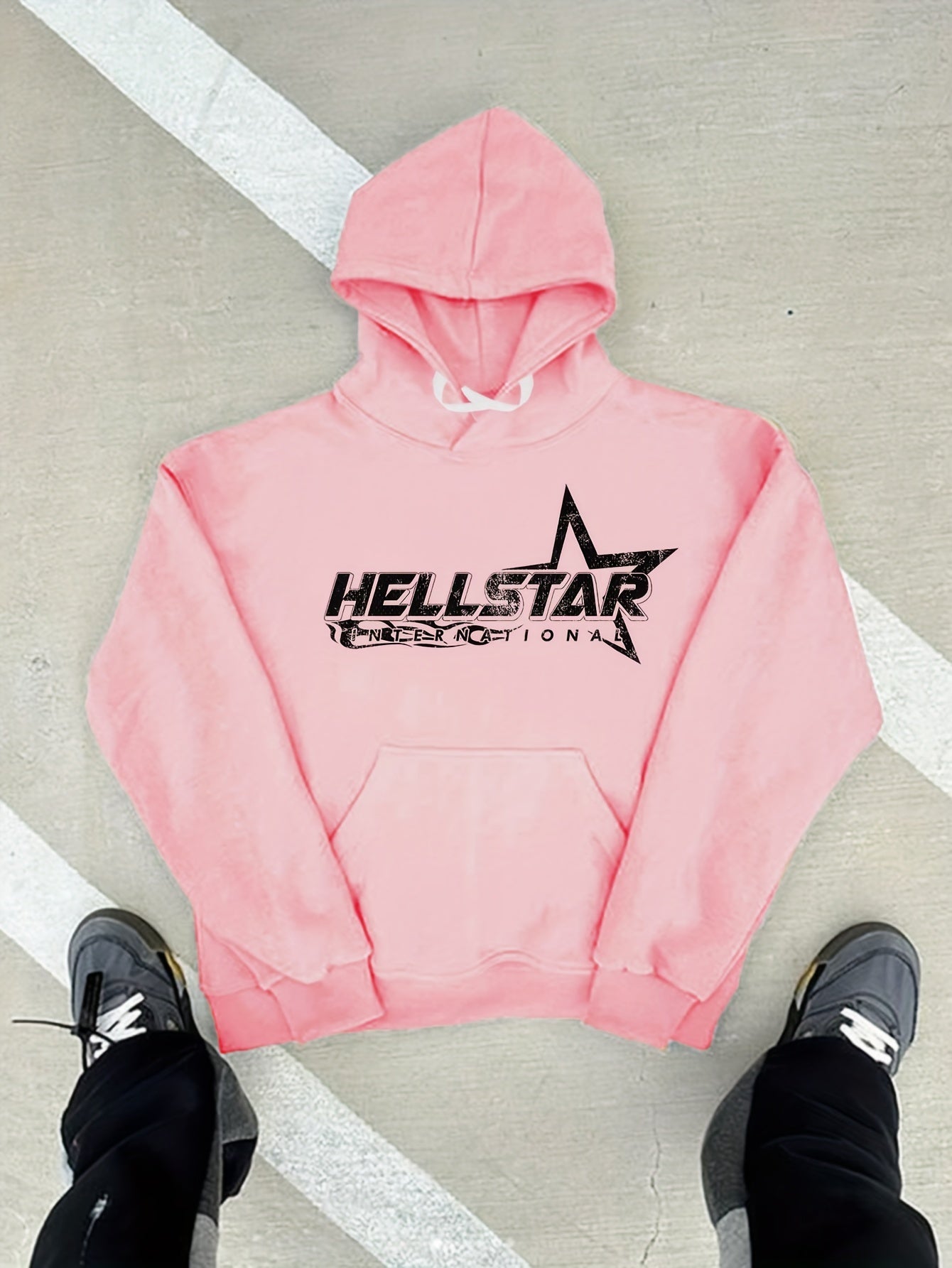 HELL STAR, Men's Cozy Hoodie, Long Sleeve Pullover Hooded Sweatshirt