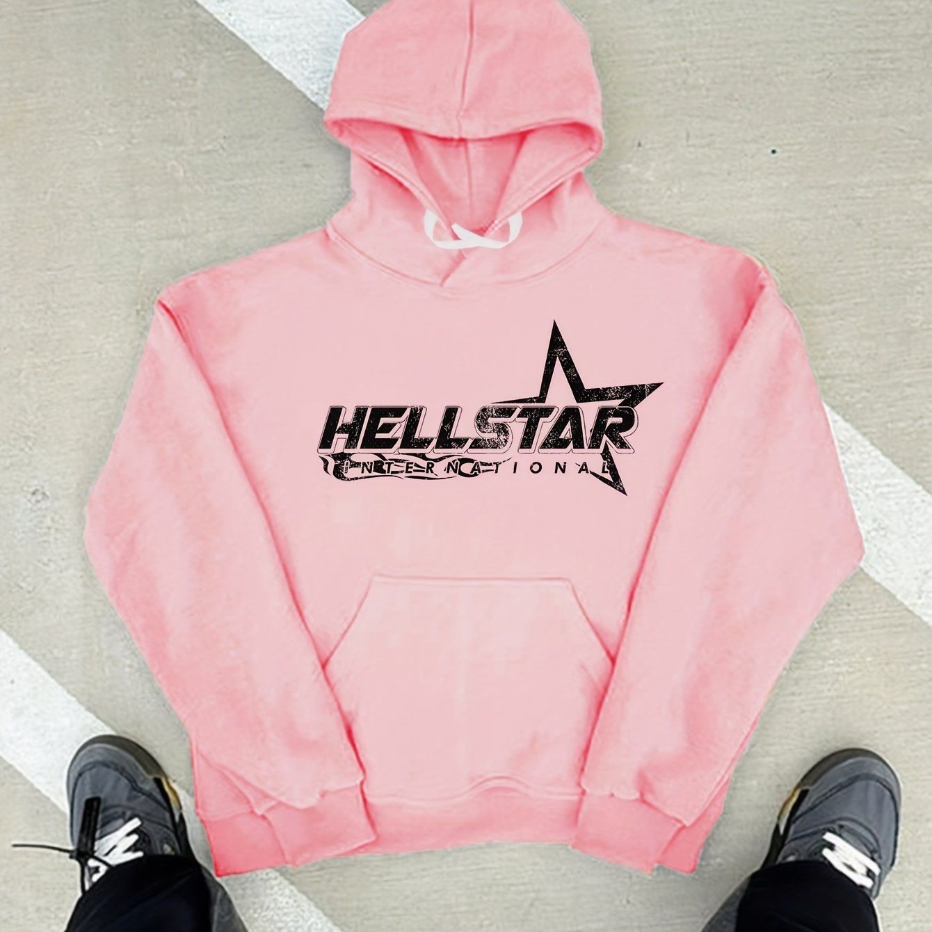 HELL STAR, Men's Cozy Hoodie, Long Sleeve Pullover Hooded Sweatshirt