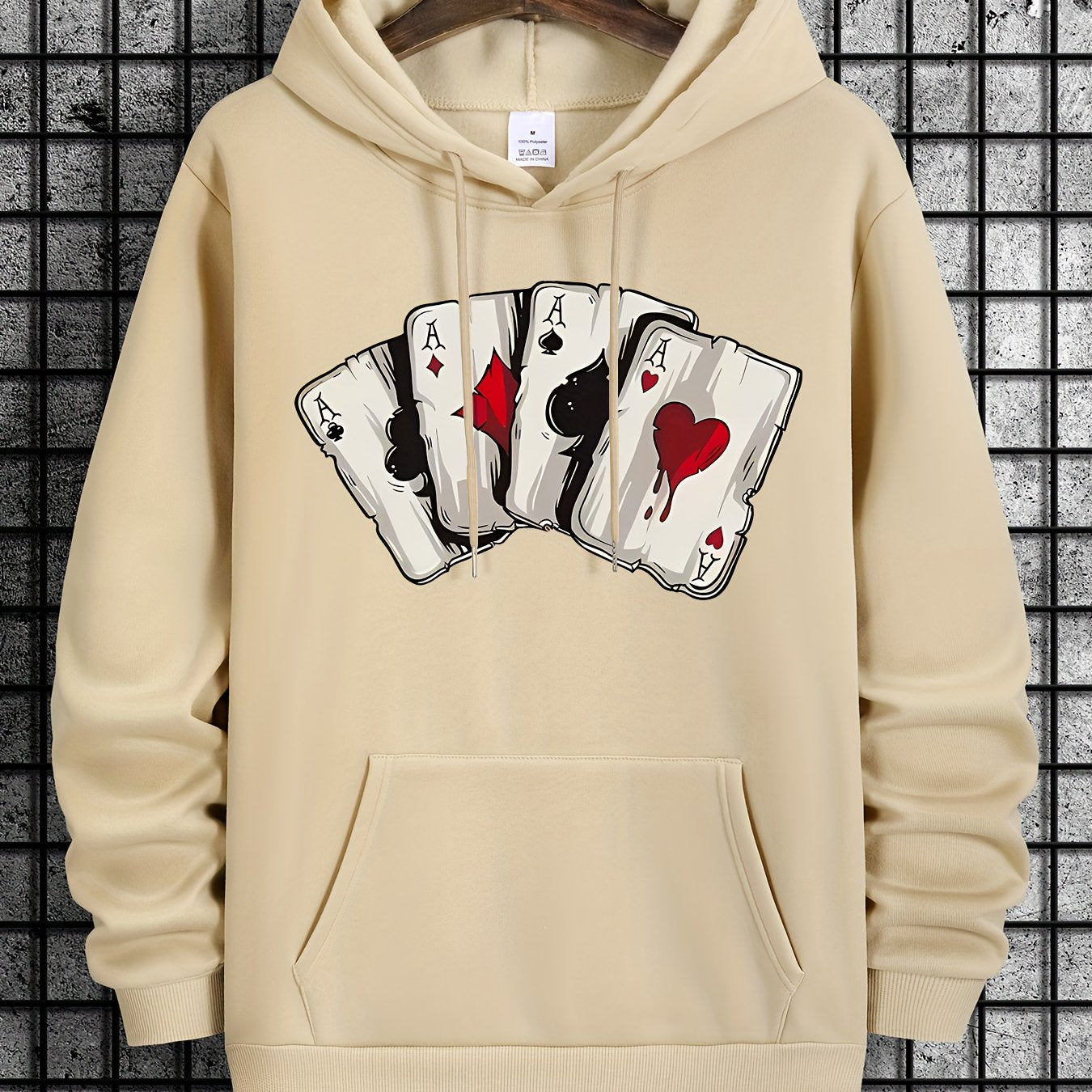 Ace Playing Card Graphic Men's Hoodie - Comfortable