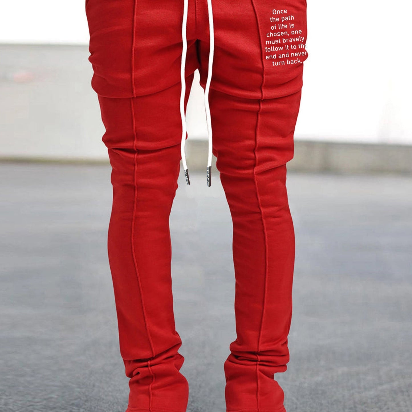Mens Graphic Flared Sweatpants - Comfort-fit Elastic Waist & Drawstring - Roomy Pockets