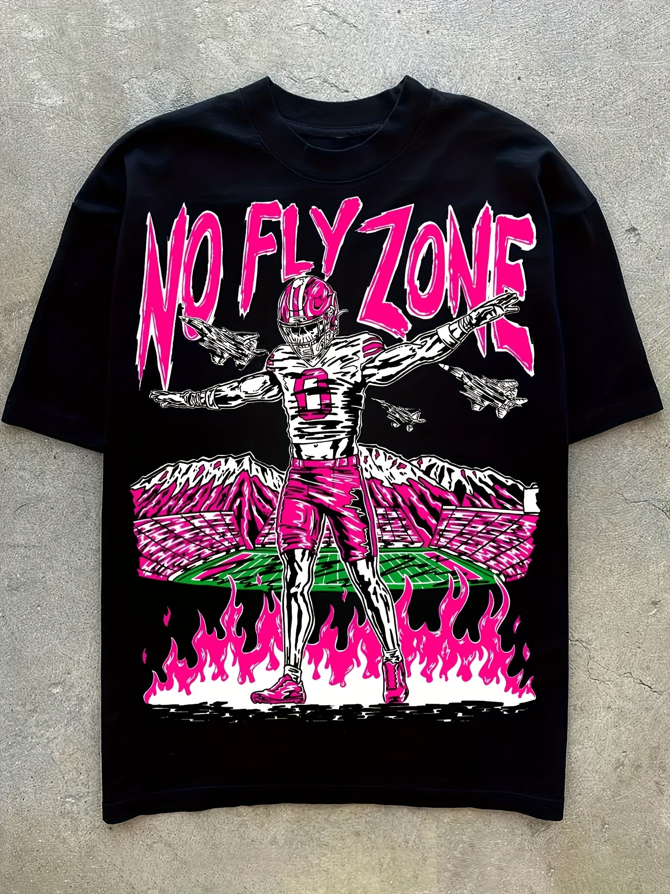 NO FLY ZONE Men's Graphic T-Shirt - Casual Short Sleeve Crew Neck Tee