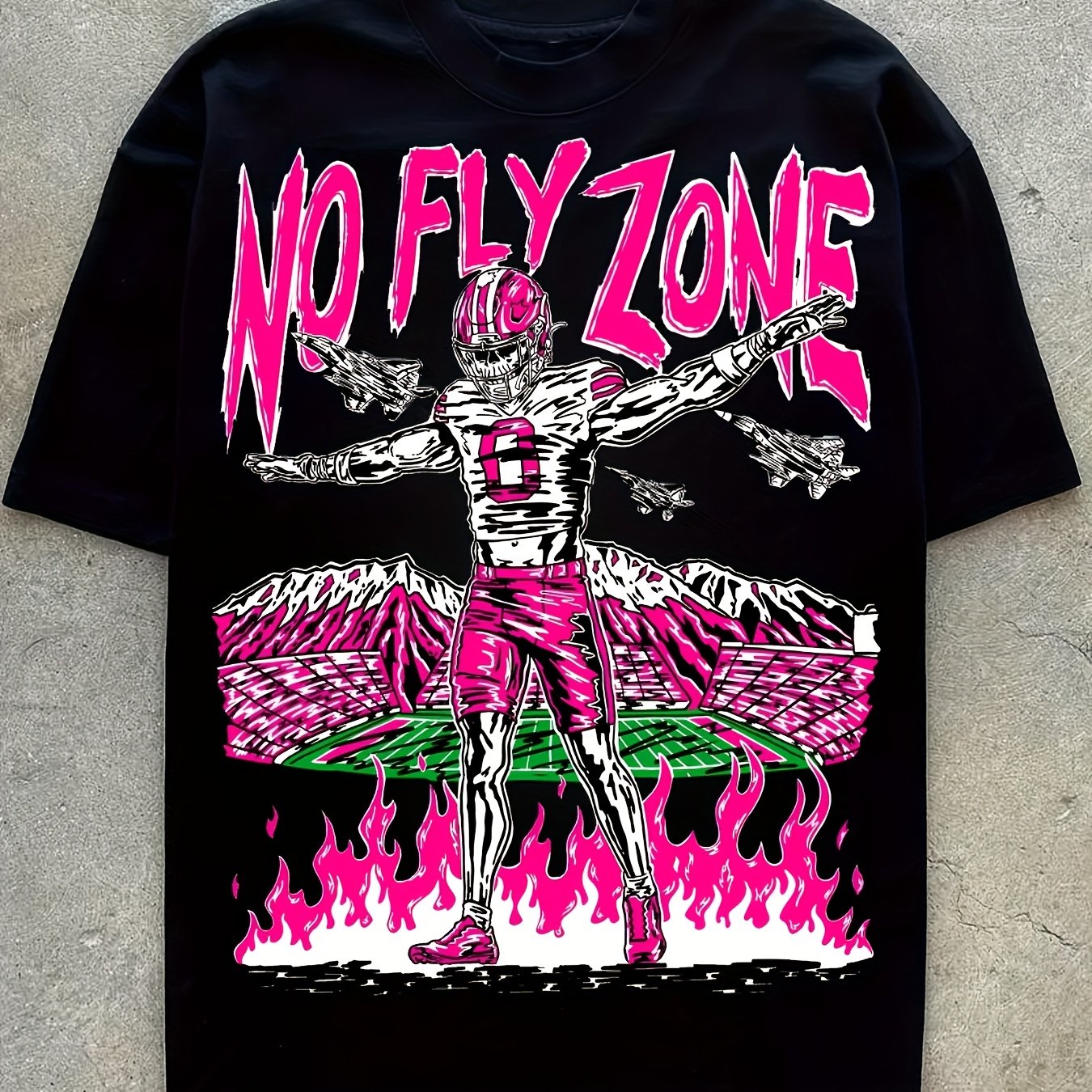 NO FLY ZONE Men's Graphic T-Shirt - Casual Short Sleeve Crew Neck Tee