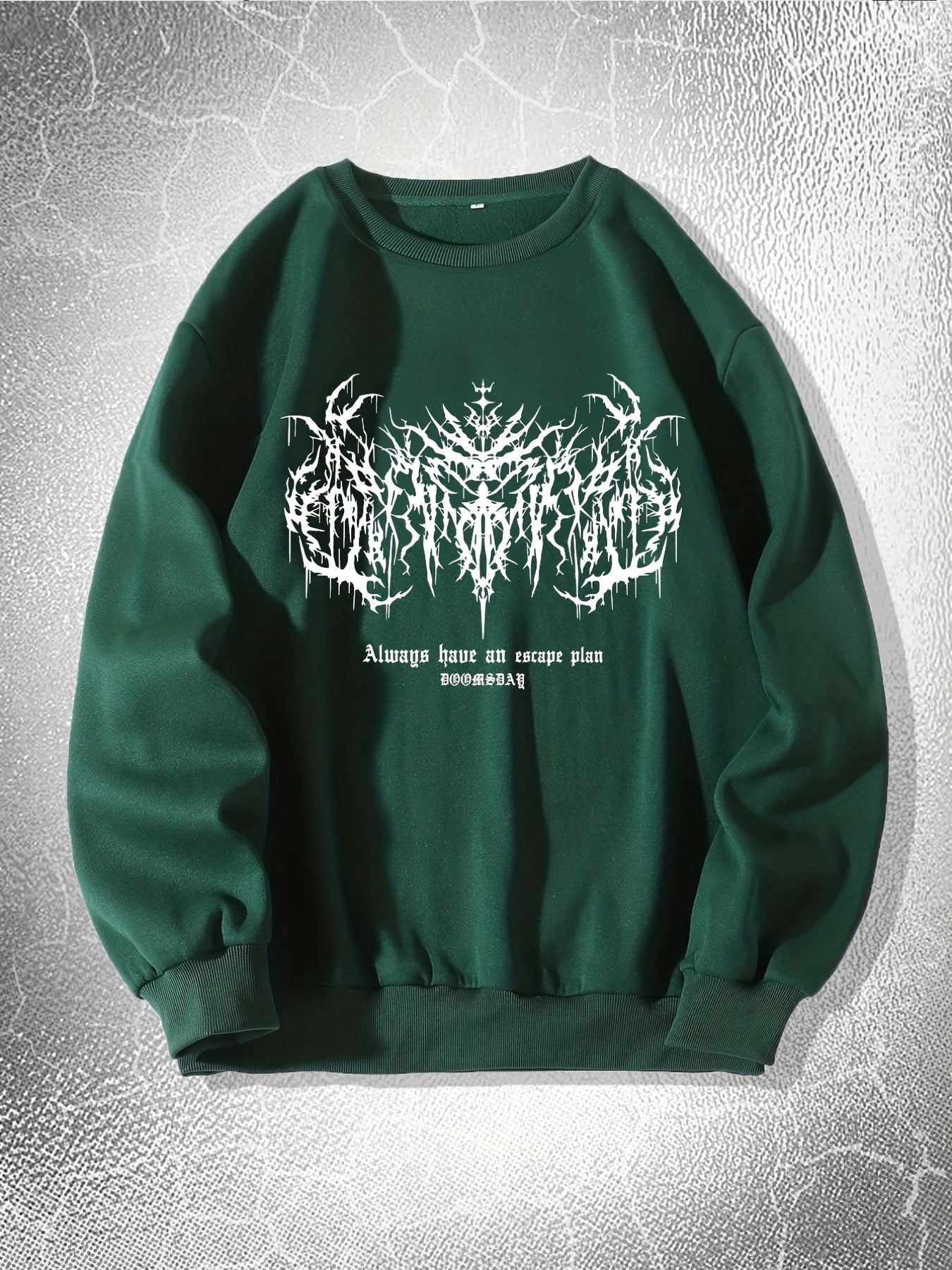 Mens Y2k Skeleton Thorns Graphic Sweatshirt - Comfortable Stretch Pullover