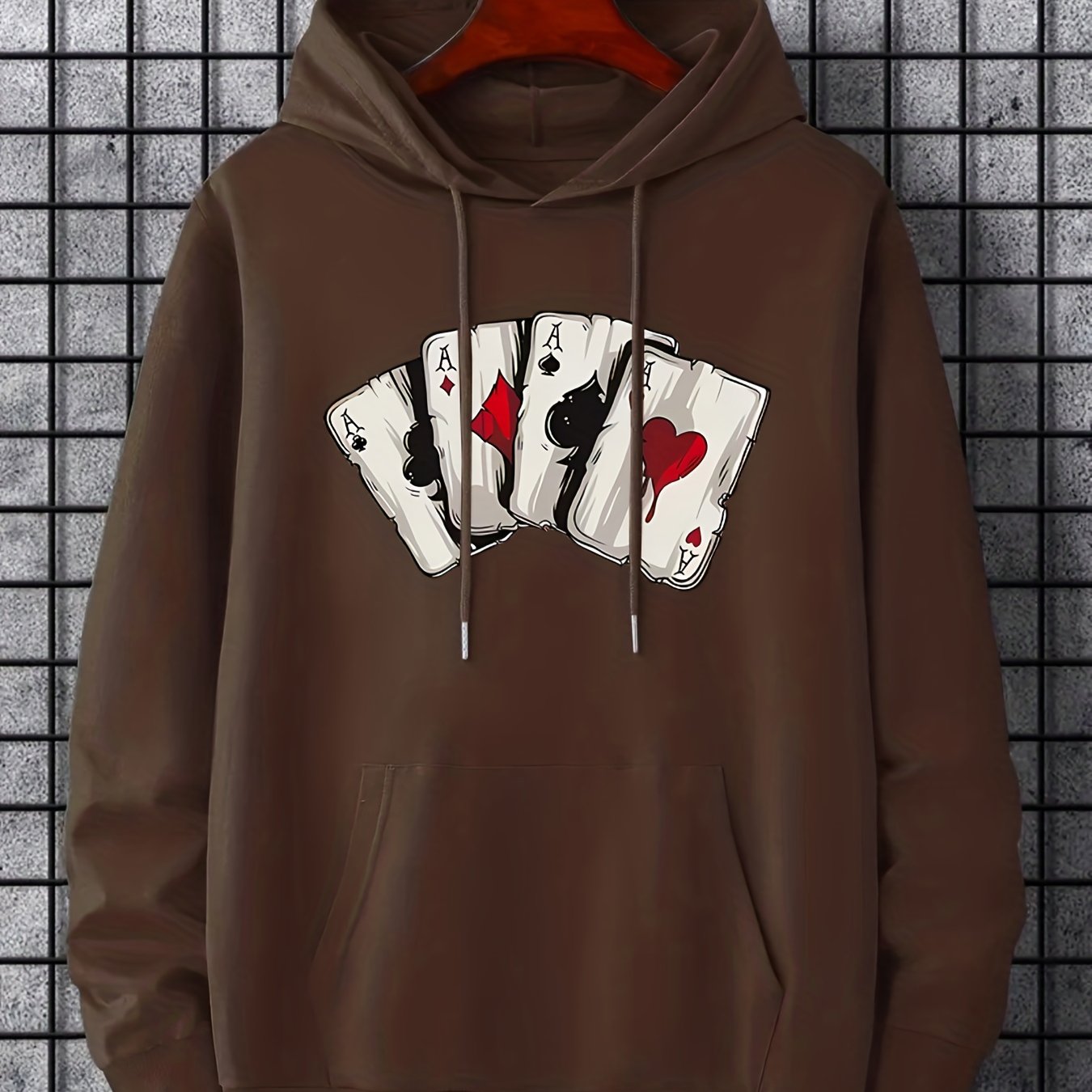Ace Playing Card Graphic Men's Hoodie - Comfortable