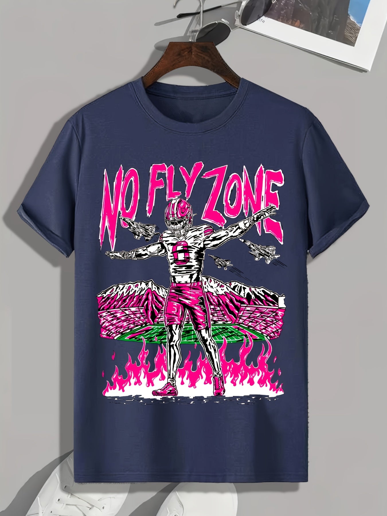 NO FLY ZONE Men's Graphic T-Shirt - Casual Short Sleeve Crew Neck Tee