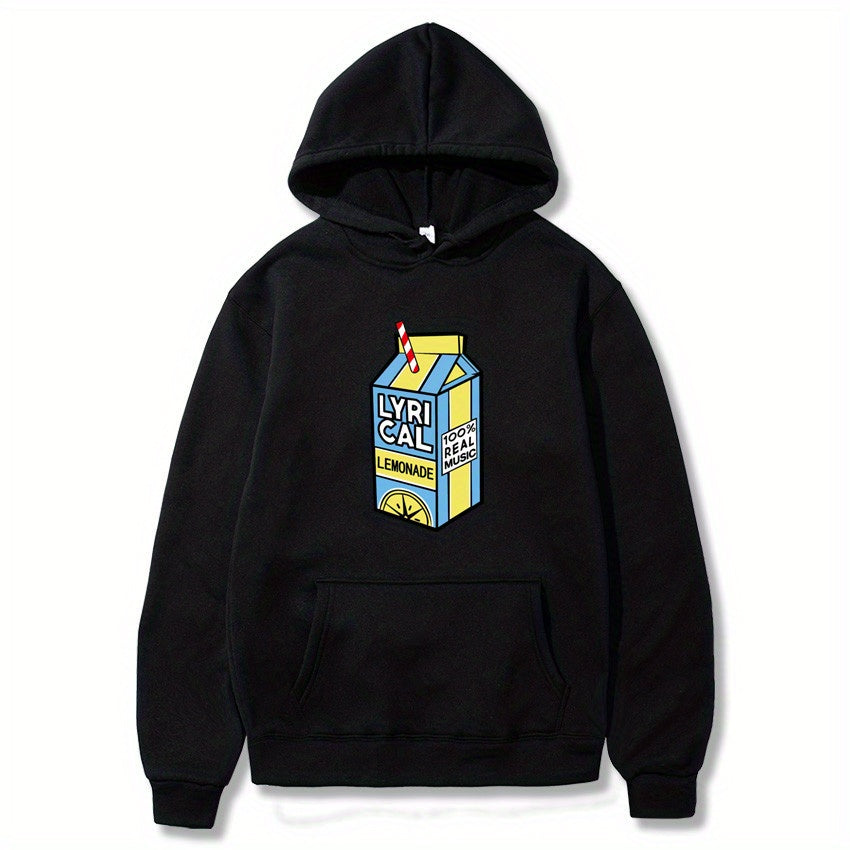 Mens Cozy Graphic Hoodies - Soft Drawstring, Oversized Comfortable Fit, Vibrant Juice Print