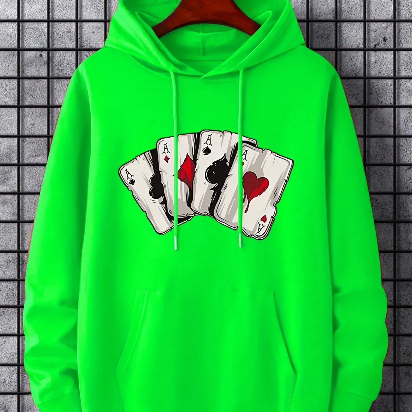 Ace Playing Card Graphic Men's Hoodie - Comfortable