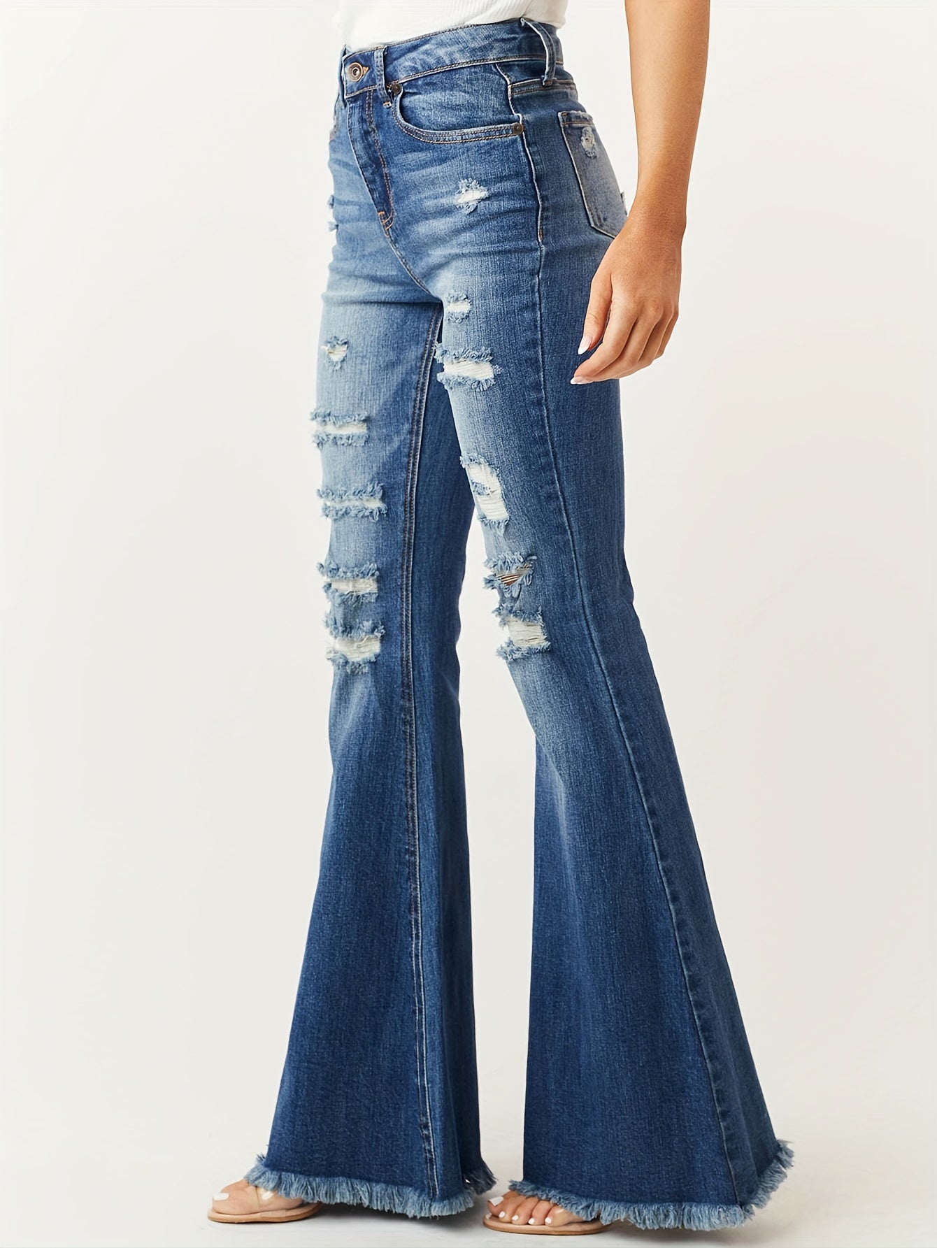 Fashionable Flared Leg Jeans - Vintage Casual Style for Women