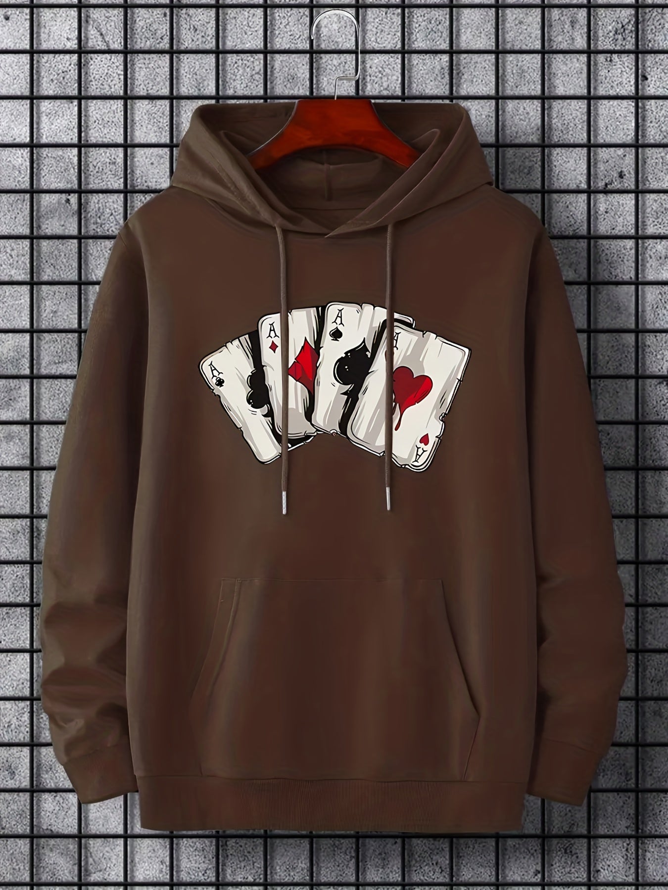 Ace Playing Card Graphic Men's Hoodie - Comfortable
