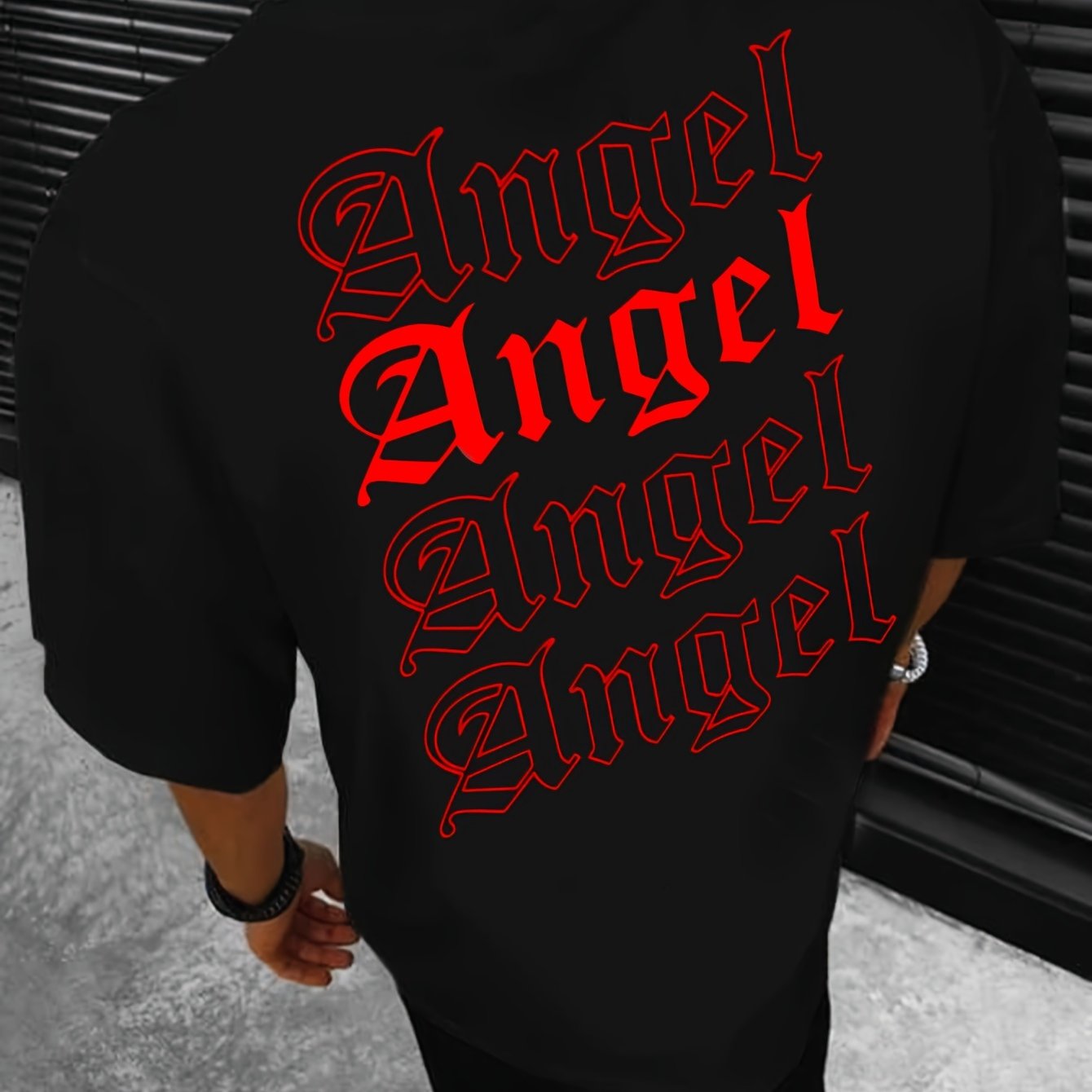 ANGEL Men's Graphic Design Crew Neck Active T-shirt, Comfy Tee