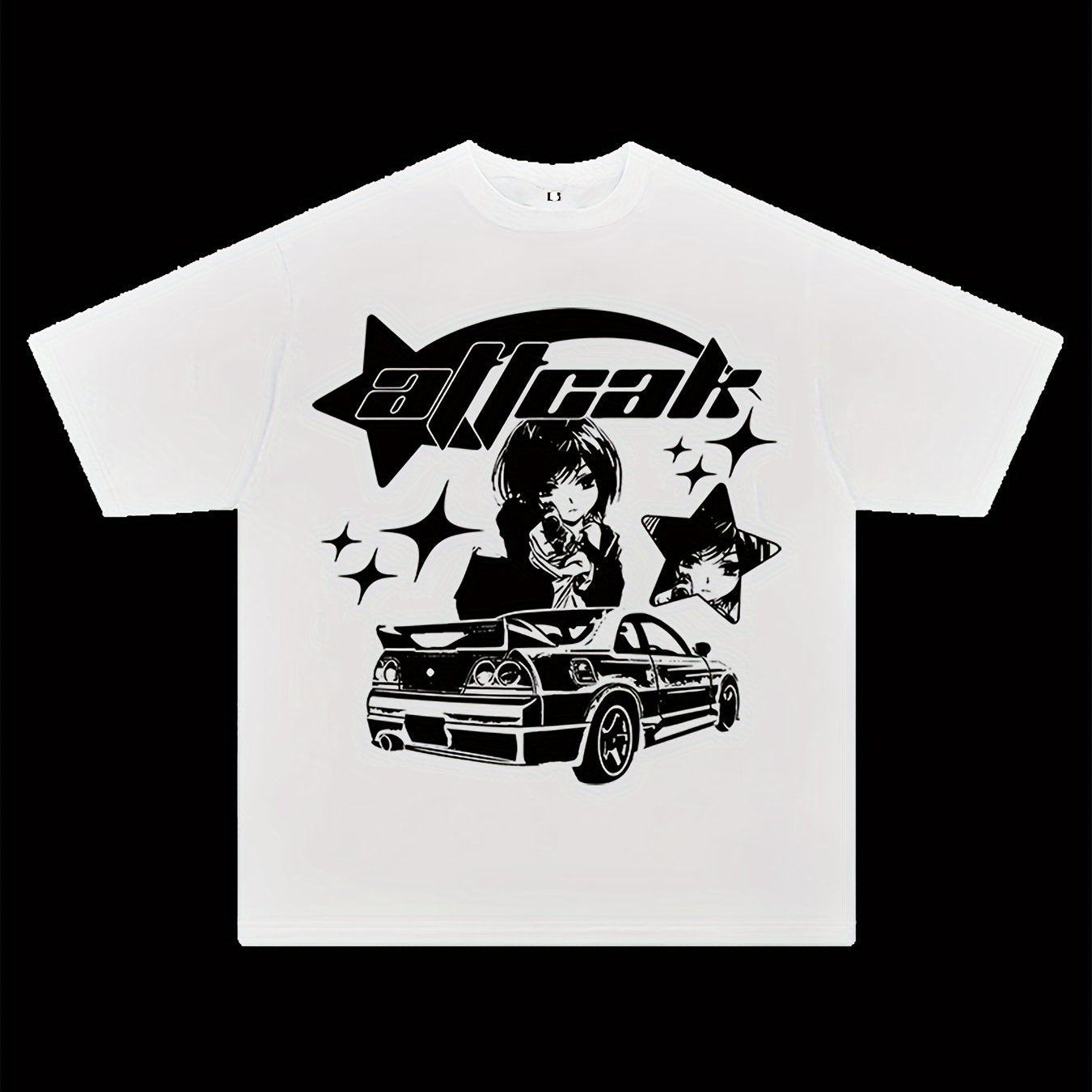 Y2K Graphic T-shirt, Short Sleeve Crew Neck Top