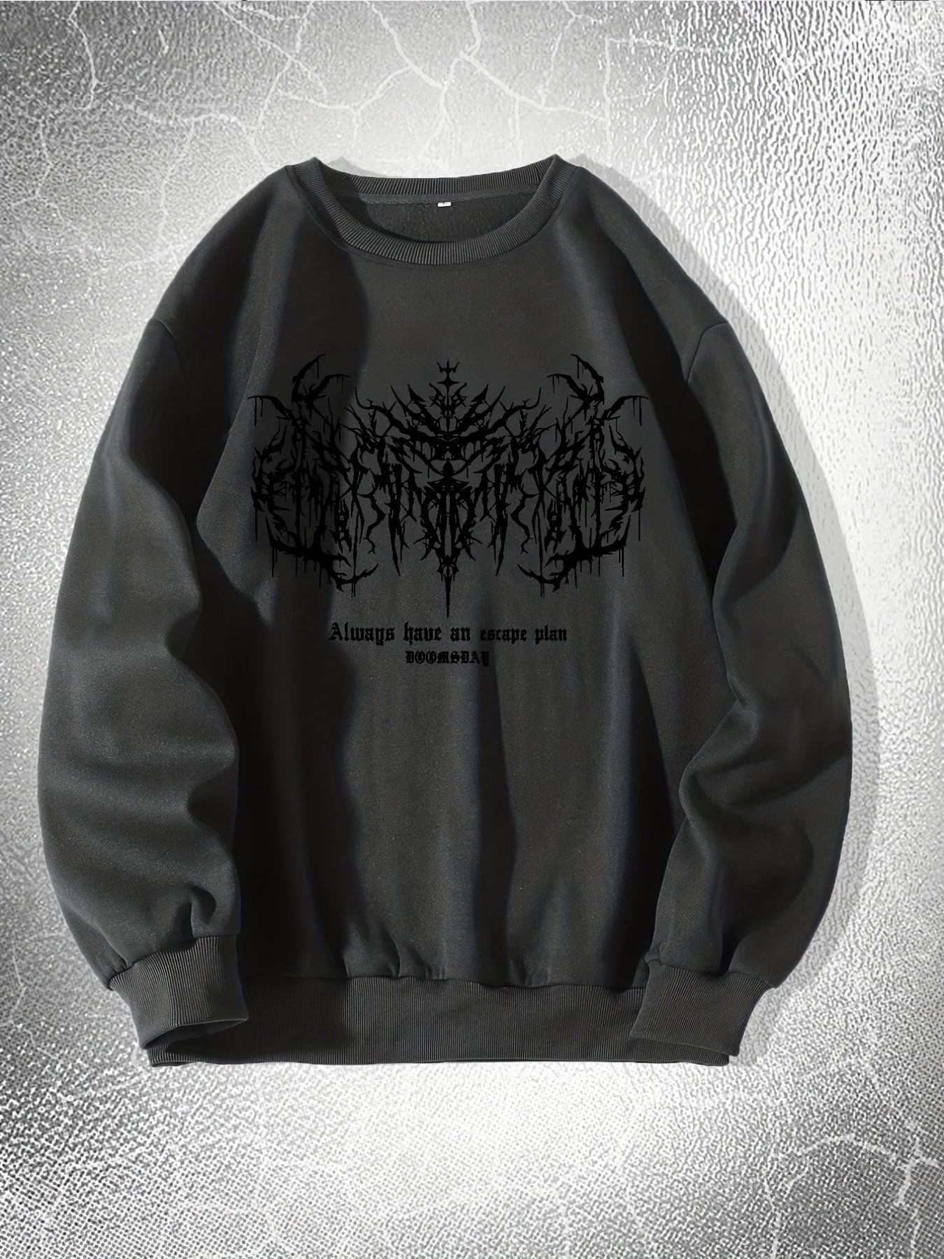 Mens Y2k Skeleton Thorns Graphic Sweatshirt - Comfortable Stretch Pullover