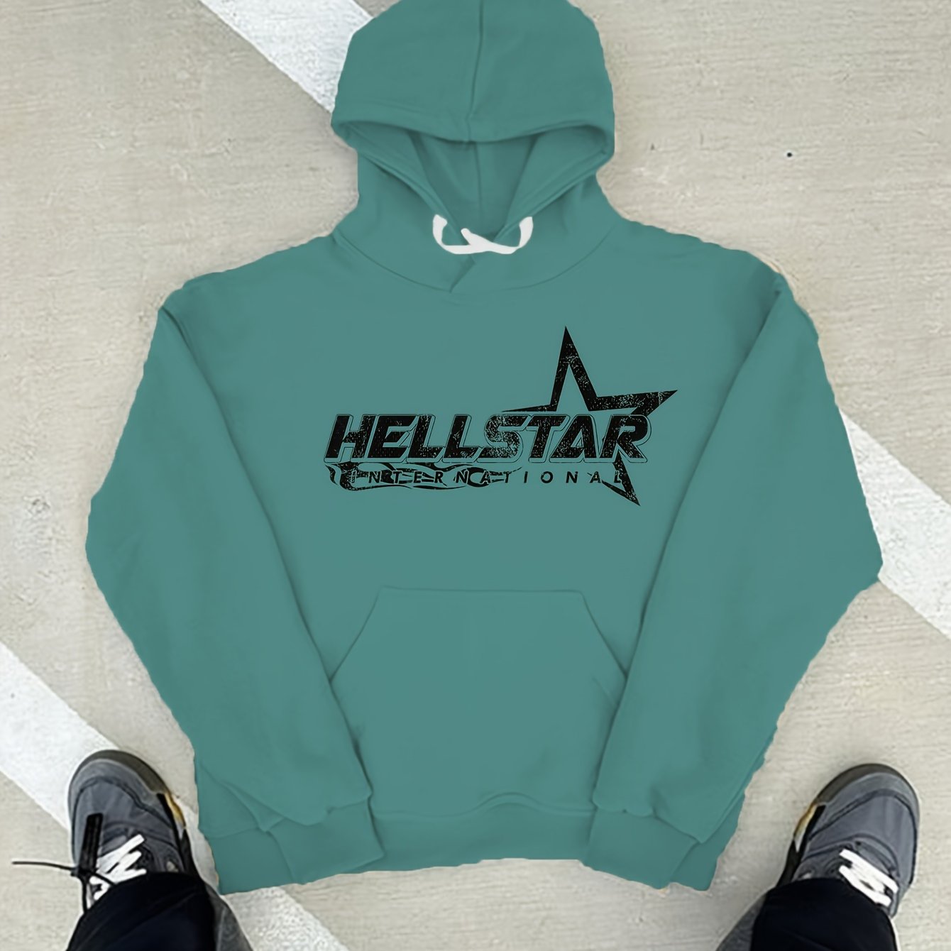HELL STAR, Men's Cozy Hoodie, Long Sleeve Pullover Hooded Sweatshirt