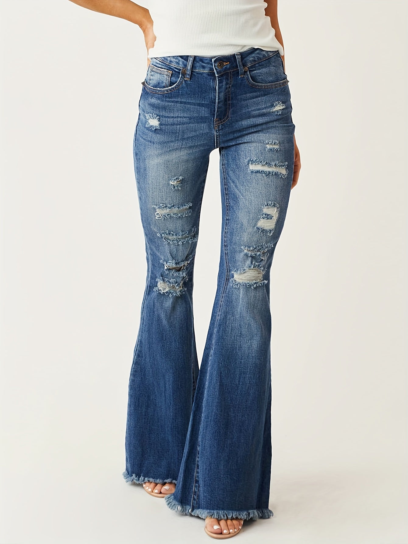 Fashionable Flared Leg Jeans - Vintage Casual Style for Women