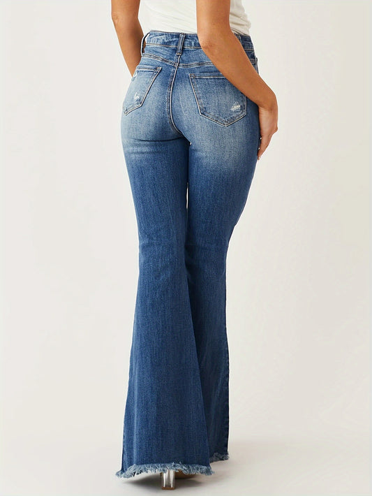 Fashionable Flared Leg Jeans - Vintage Casual Style for Women