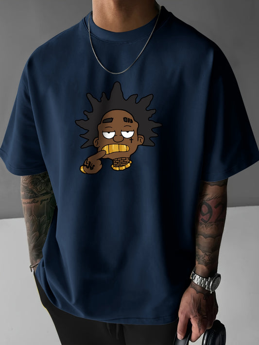 Men's Graphic Tee with Unique Portrait Design