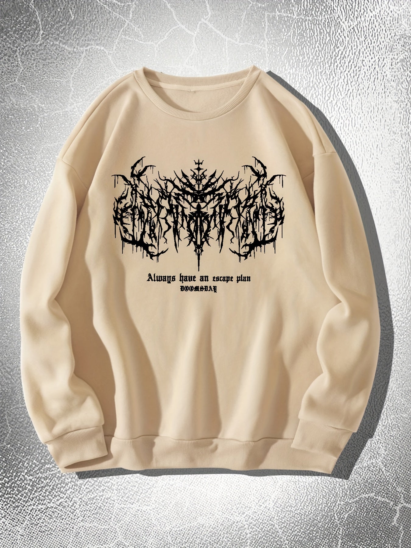Mens Y2k Skeleton Thorns Graphic Sweatshirt - Comfortable Stretch Pullover