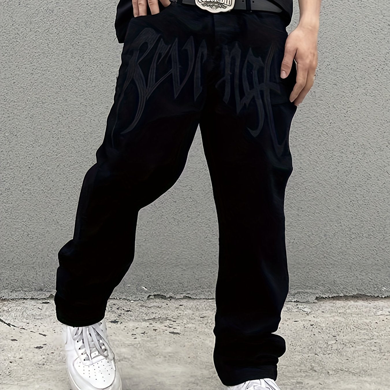 Loose Fit Men's Y2k Casual Jeans, Baggy Street Style