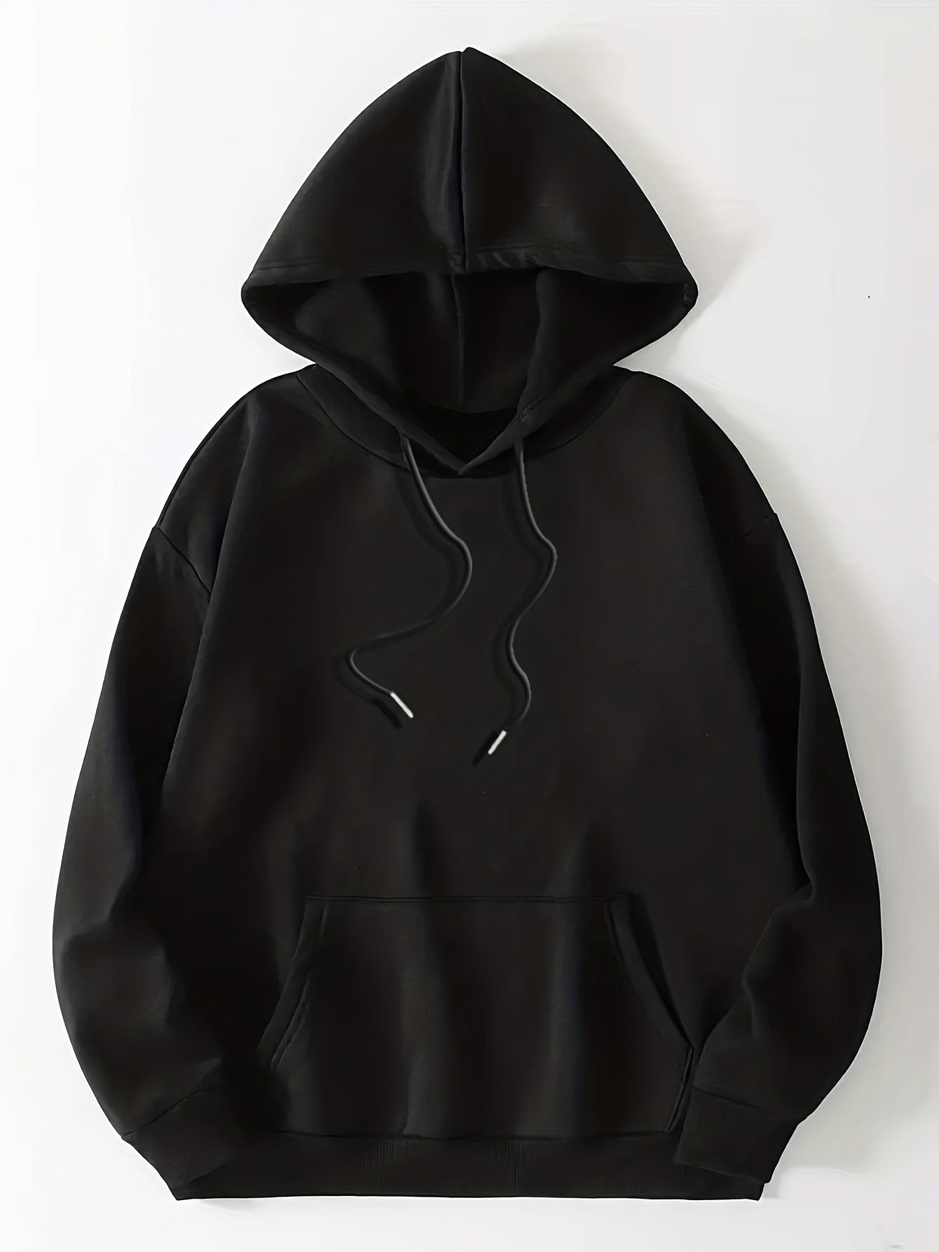 Graphic Long Sleeve Fleece Hooded Sweatshirts, Drawstring With Front Pocket
