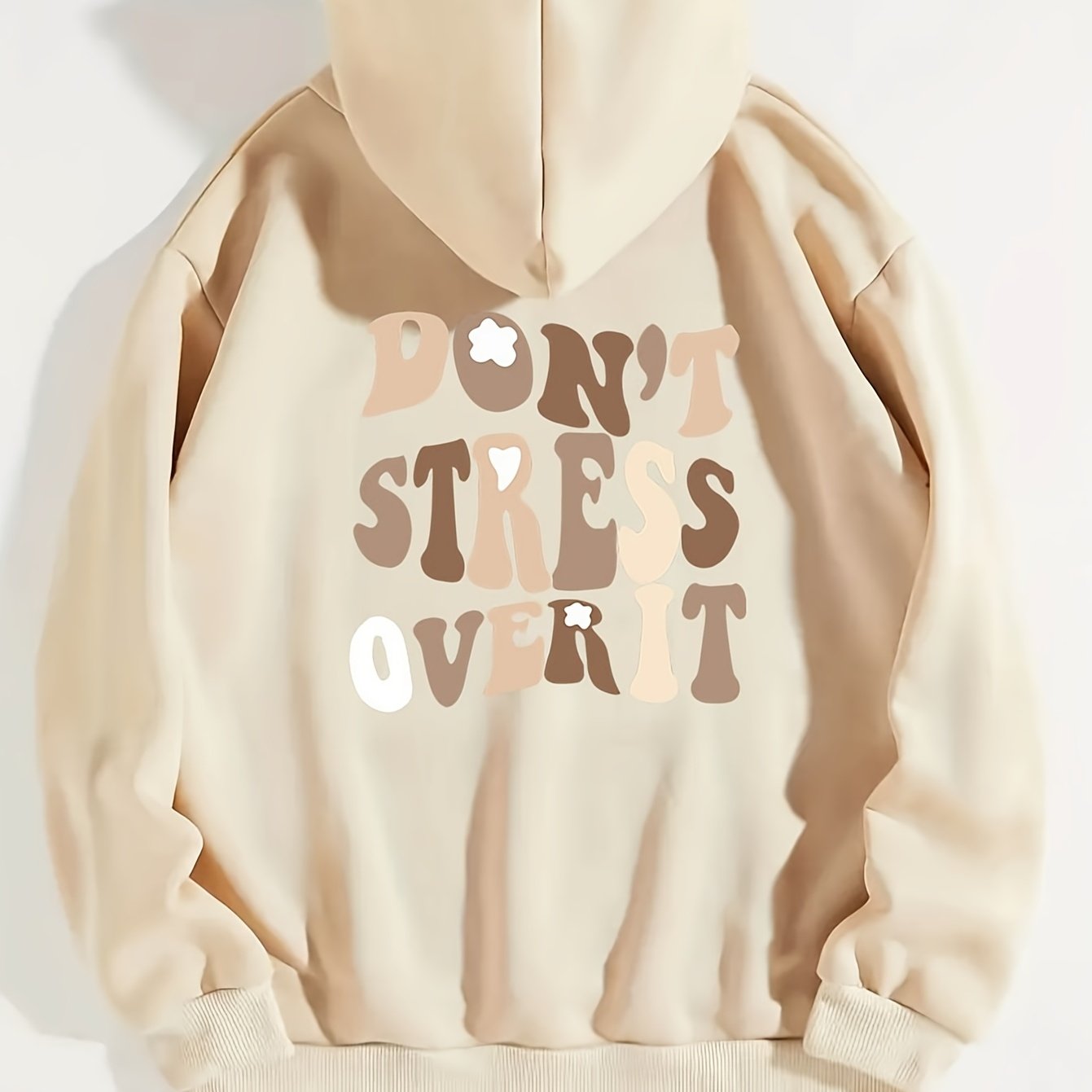 Graphic Long Sleeve Fleece Hooded Sweatshirts, Drawstring With Front Pocket