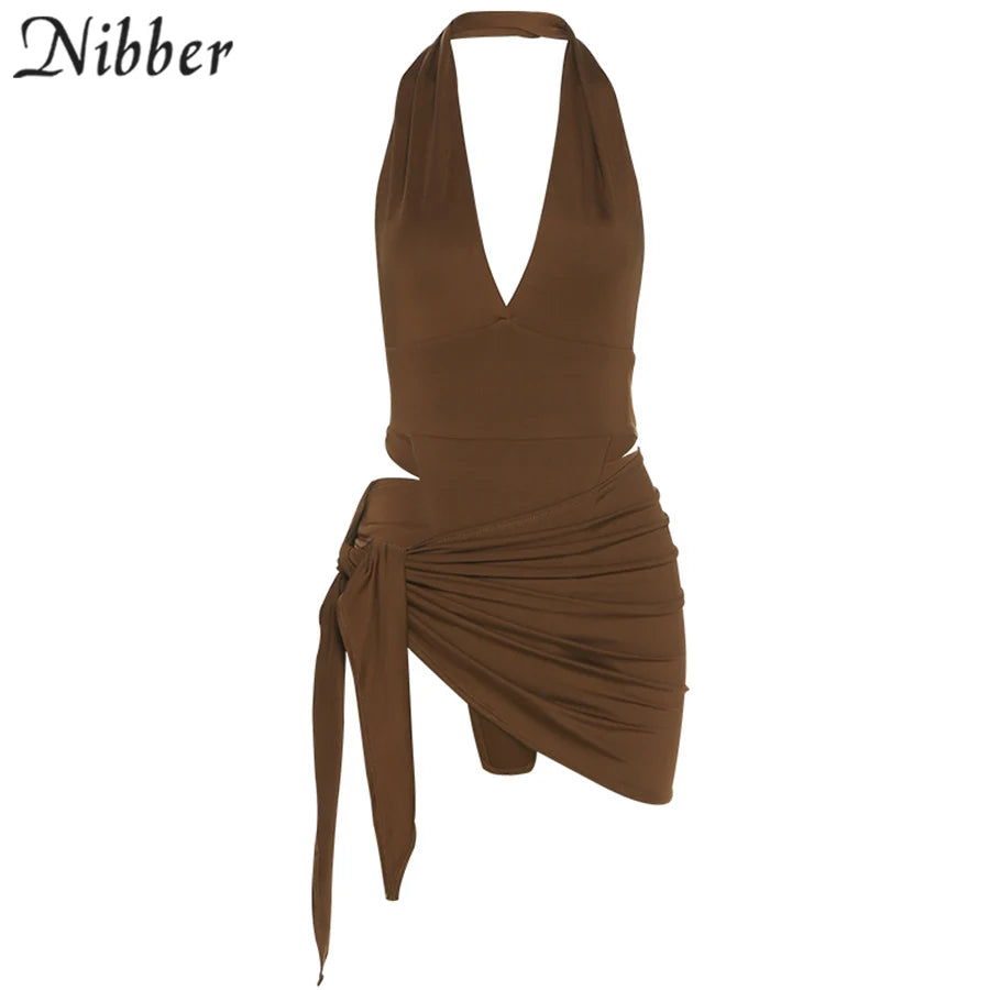 Sexy Beach Vacation Wear Basic Bikini Bodysuit Skirts 2 Two Piece Sets For Women's Clothing Swimsuit Female