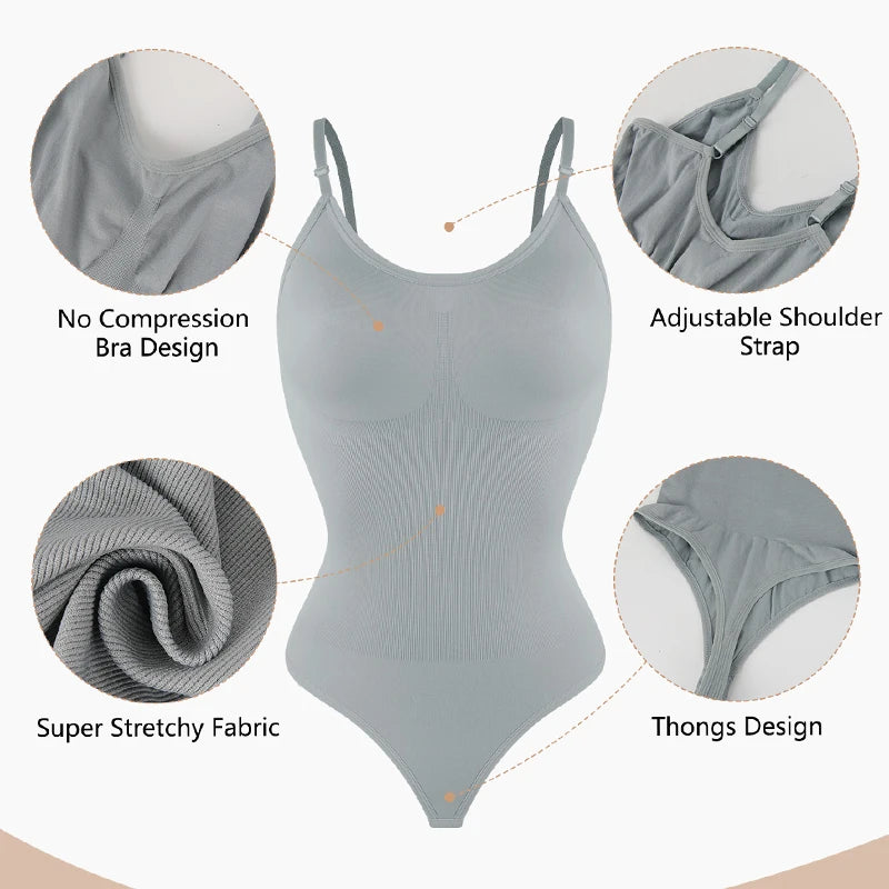 Smoothing Shapewear Bodysuit for Women  Full Body Shaper Thong Soft Body Shaping