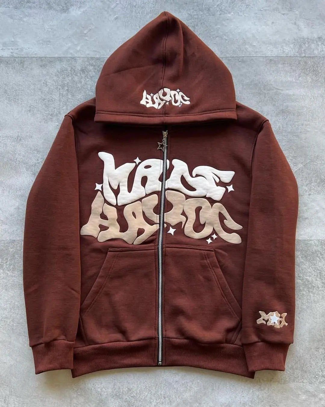 Y2k American Colorful Letter Print Zipper Hoodie Men Fashion High Street Oversized Sweatshirt Women Retro Casual Jacket