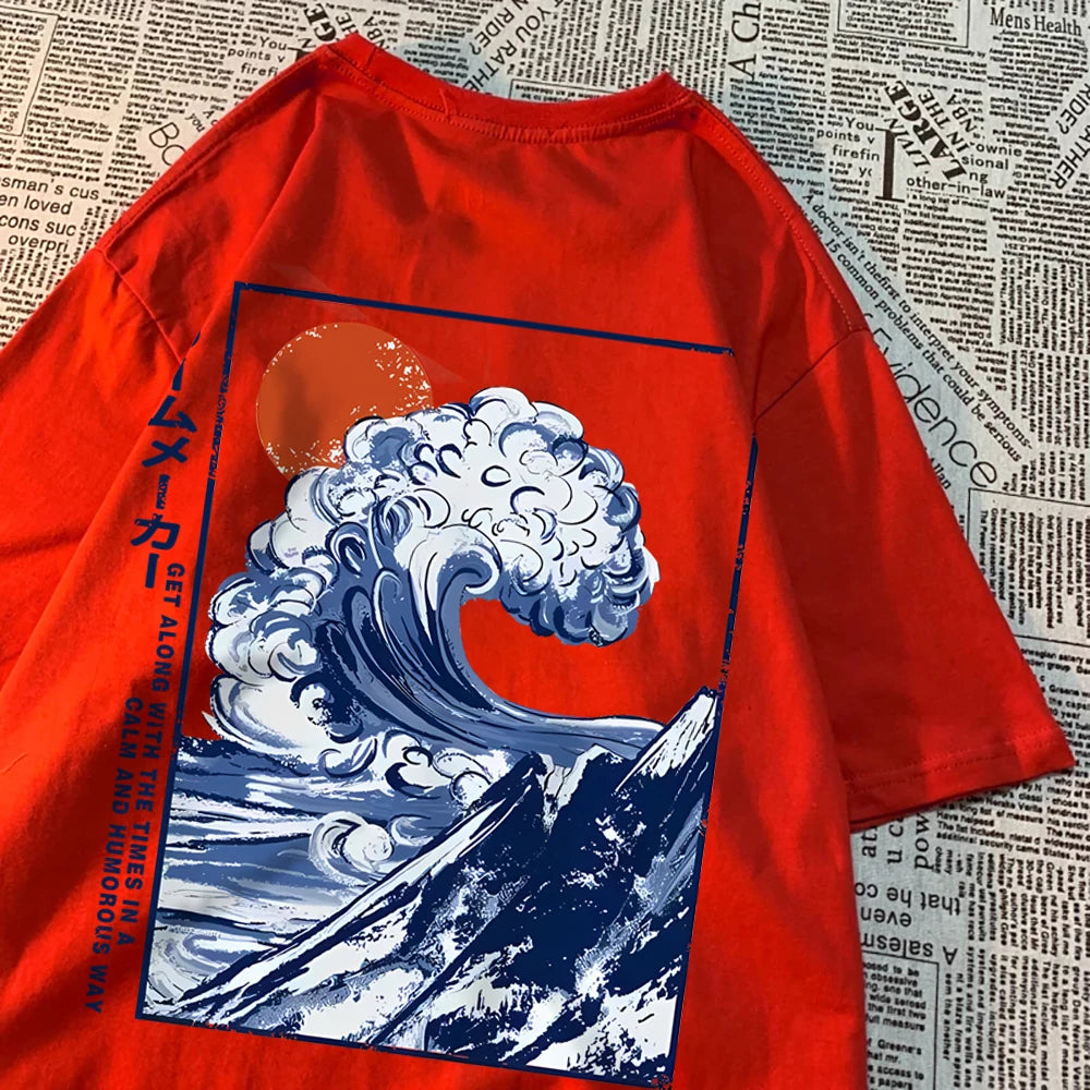 Get Along With The Time Mens Oversize Short Sleeve Quality T Shirts Casual Soft Tops