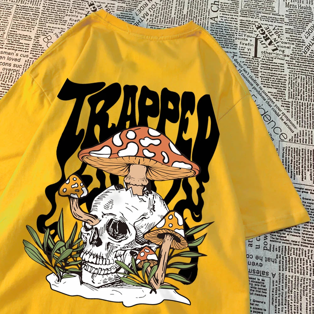 Horror Skull Printed Tshirt Men Casual Tee Clothing Pattern Loose New Fashion Tshirt Casual Sweat T Shirts