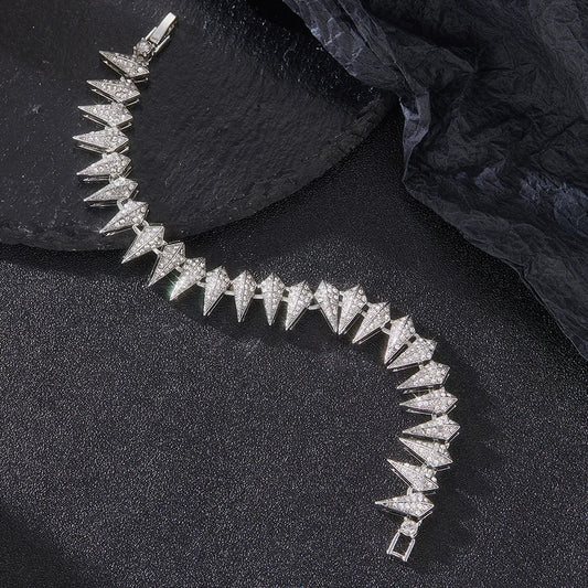 Shiny Cuban Link Chain Bracelet Women Men Gold Color Rhinestone Iced Out Chain Bracelets Jewelry