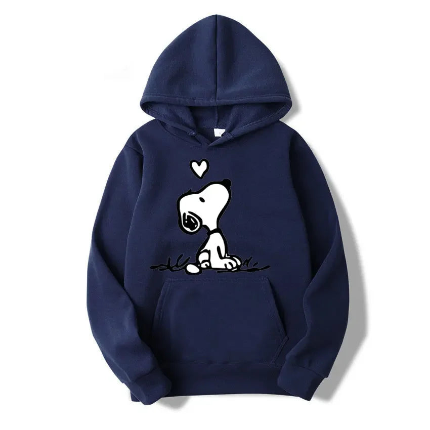 Cartoon Comics Snoopy Hoodie Women Man PulloverCasual Couple Sweatshirt Clothing