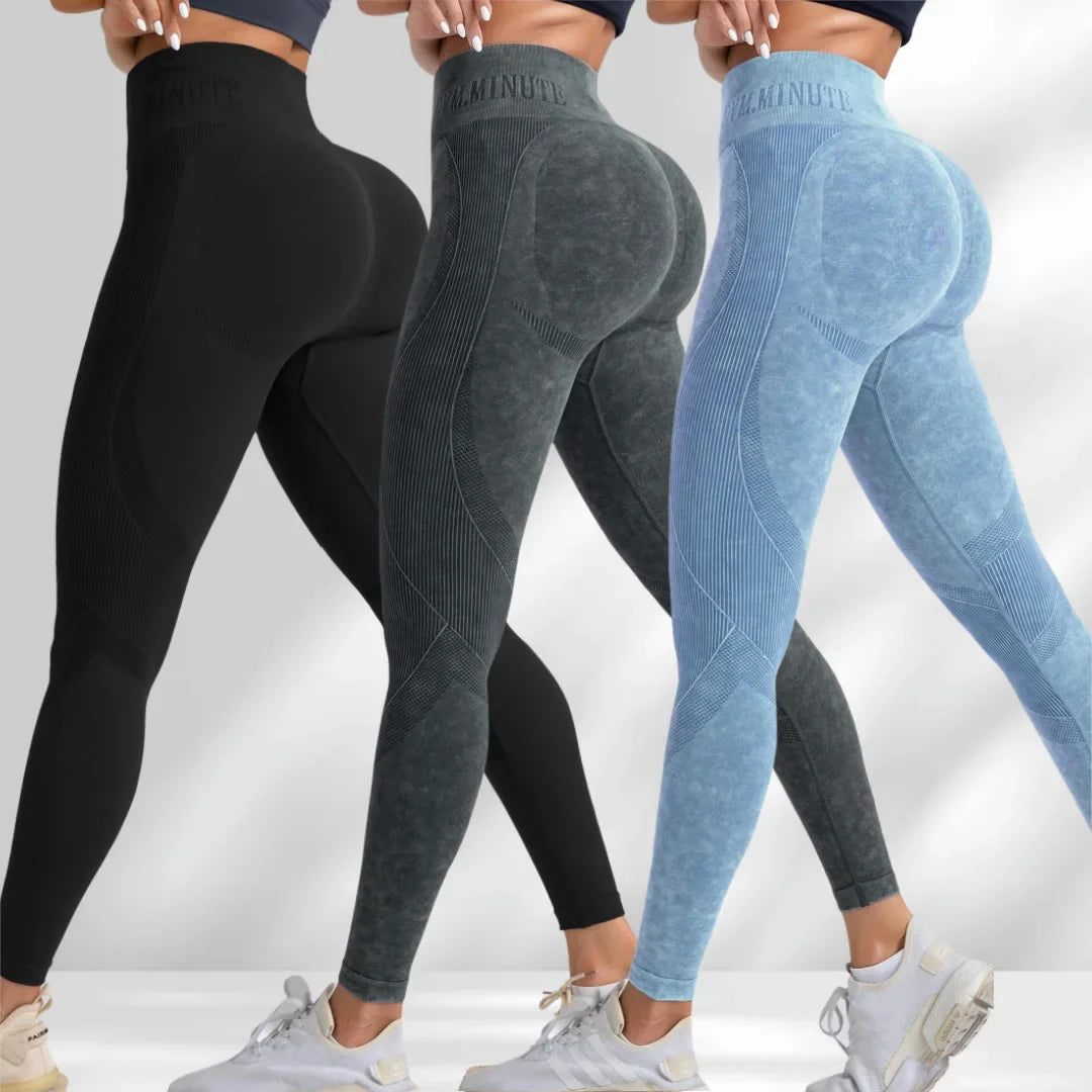 Women Seamless Gym High Waist Yoga Pants Lifting Outdoor Sports Tight Waist Letter Sand Washed Pants Exercise Yoga Leggings