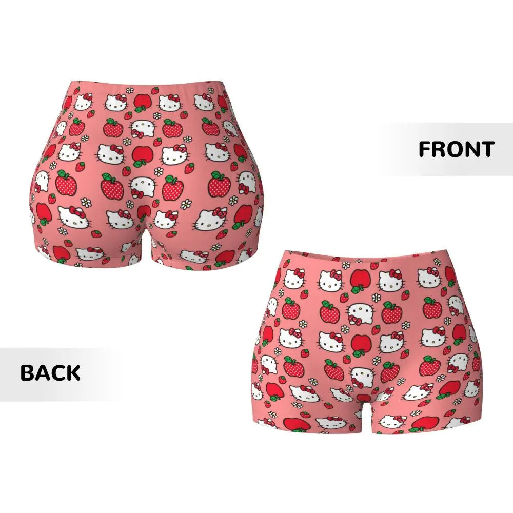 Custom Hello Kitty Cat Gym Shorts Women Athletic Shorts