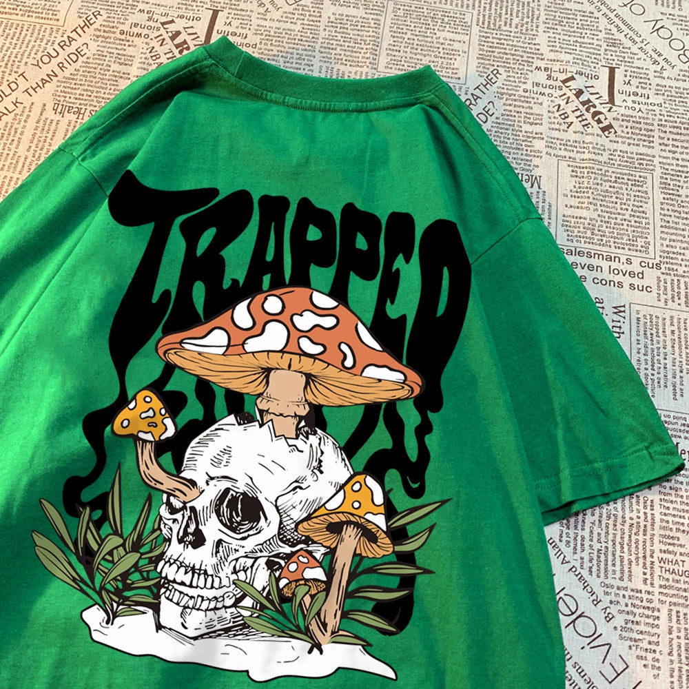 Horror Skull Printed Tshirt Men Casual Tee Clothing Pattern Loose New Fashion Tshirt Casual Sweat T Shirts