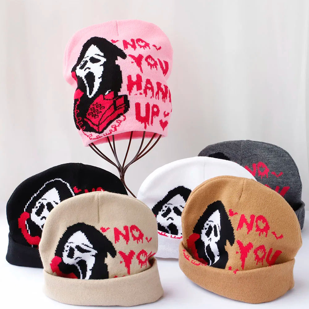 skull Beanies Cap Soft Wool Skullies Beanies Vintage Graphic